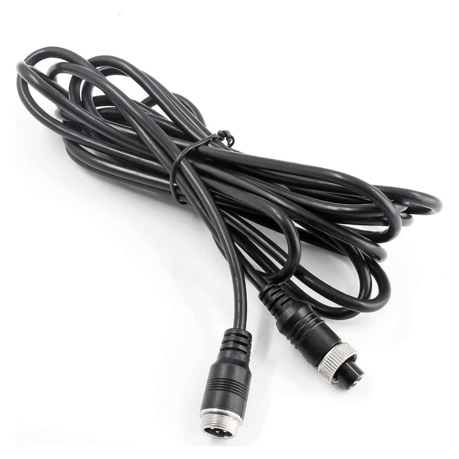 Hxchen 3M/10FT Car 4-Pin Aviation Video Extension Cable for CCTV Rearview Camera Truck Trailer Camper Vehicle Backup Monitor Bus Motorhome Waterproof Shockproof System