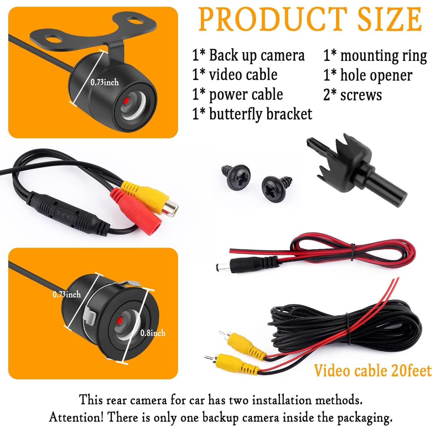 Cámara de Reversa IHOTDER Universal HD 170° Impermeable