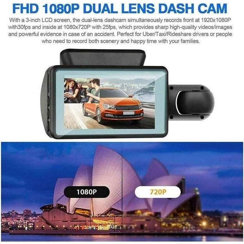 Cámara Dash Doble Lente 1080P The Perfect Part - G-Sensor