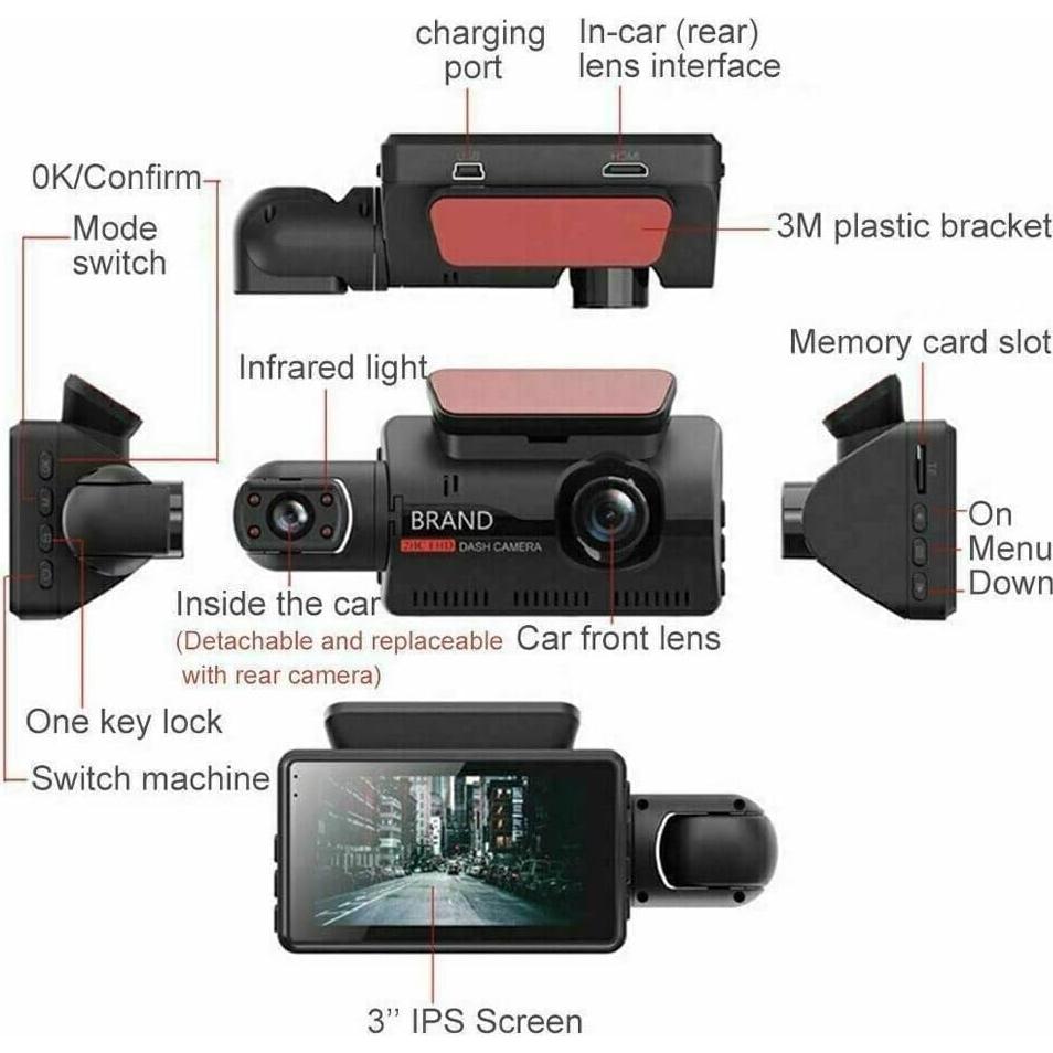 Cámara Dash Doble Lente 1080P The Perfect Part - G-Sensor