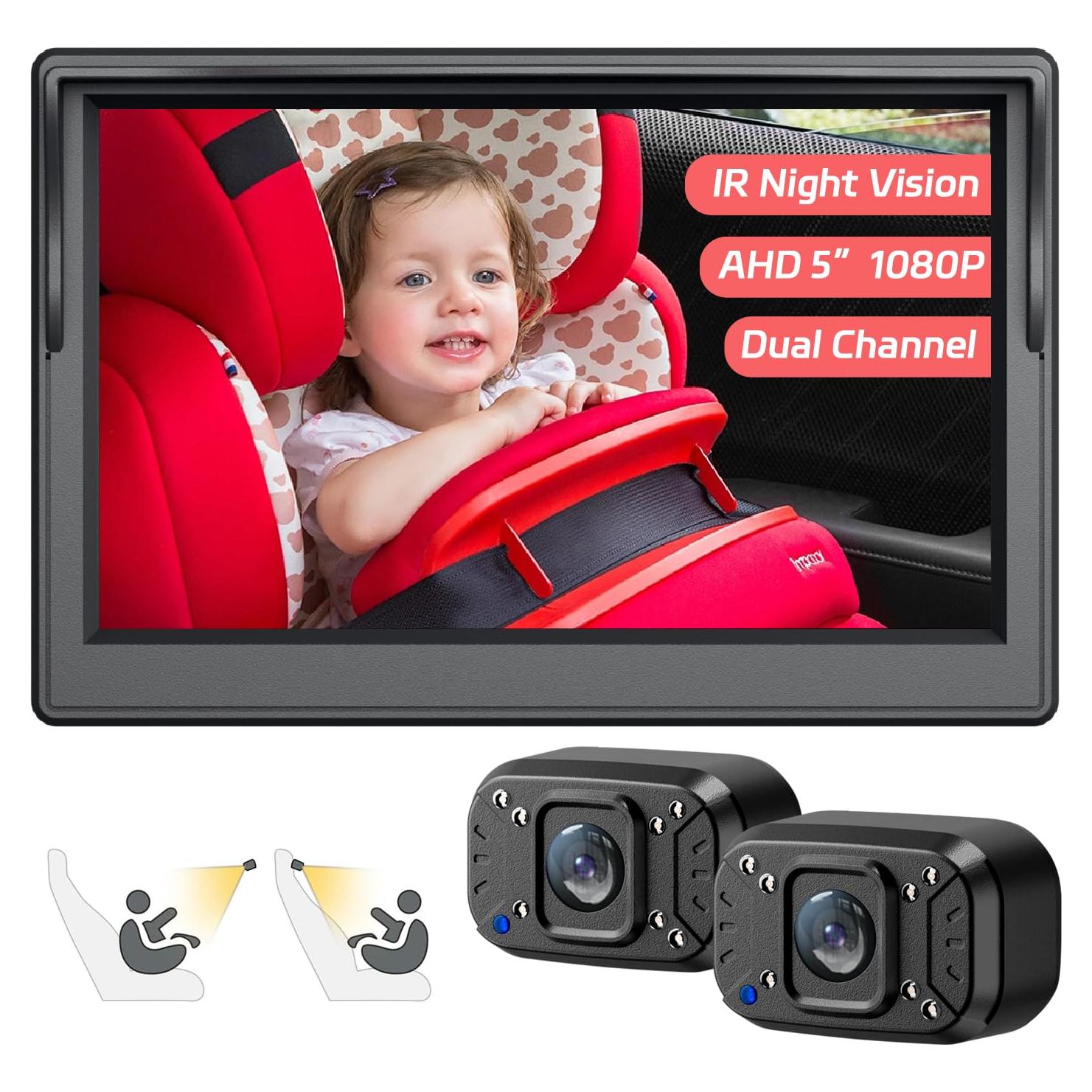 Cámara de Coche para Bebés Itomoro ACZ403 5'' 1080P Dual IR