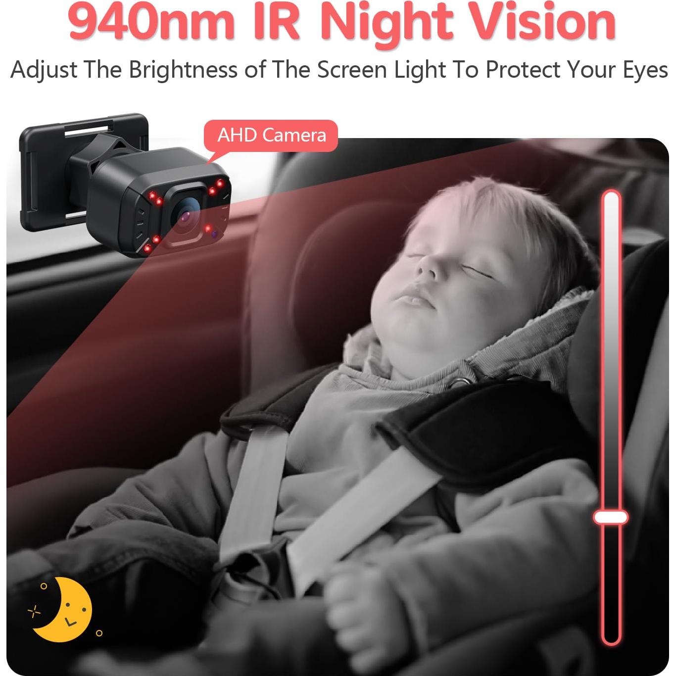 Cámara de Coche para Bebés Itomoro ACZ403 5'' 1080P Dual IR