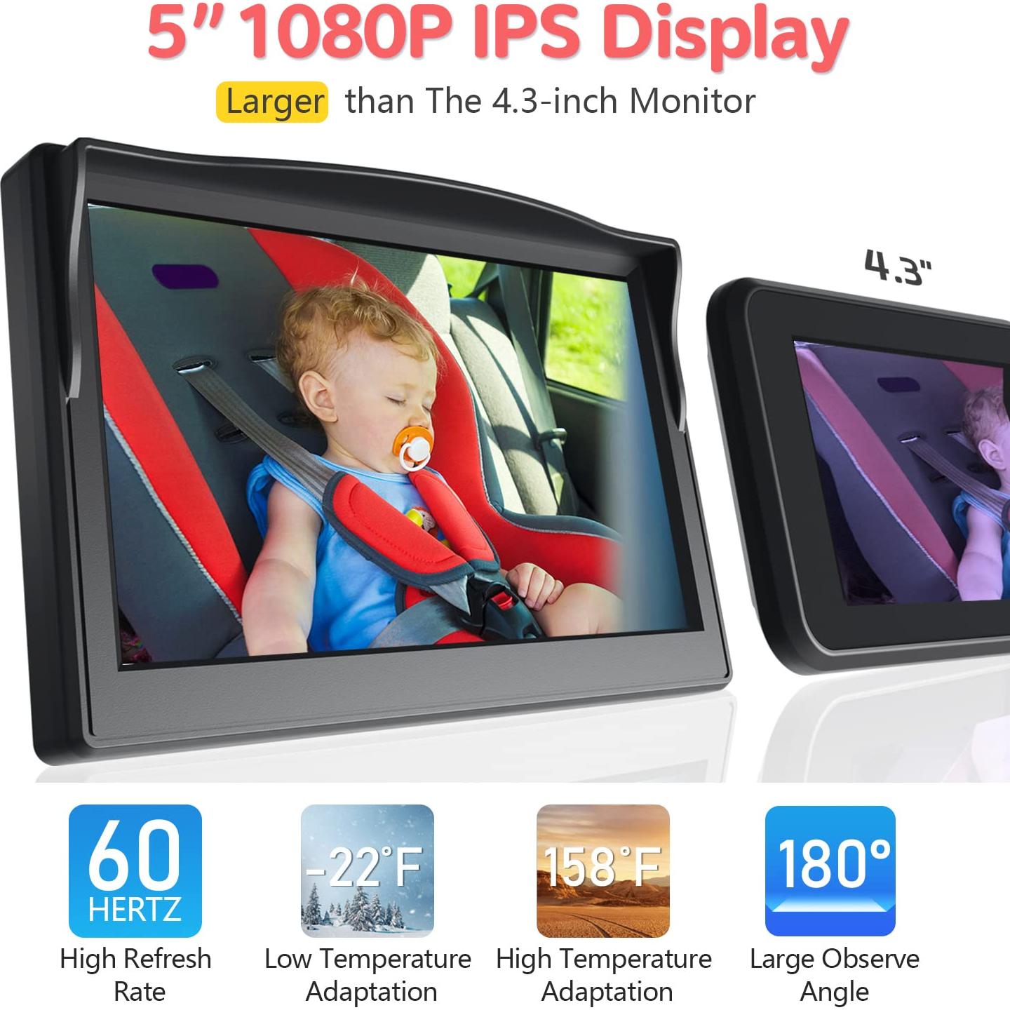 Cámara de Coche para Bebés Itomoro ACZ403 5'' 1080P Dual IR