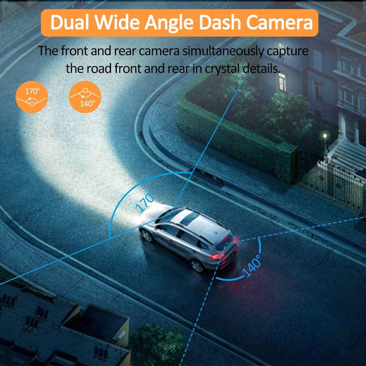 Dash Cam for Cars Front and Rear with SD Card 1080P Full HD in Car Camera Dual Lens Dashcam Wide Angle with Loop Recording and G-Sensor【2024】