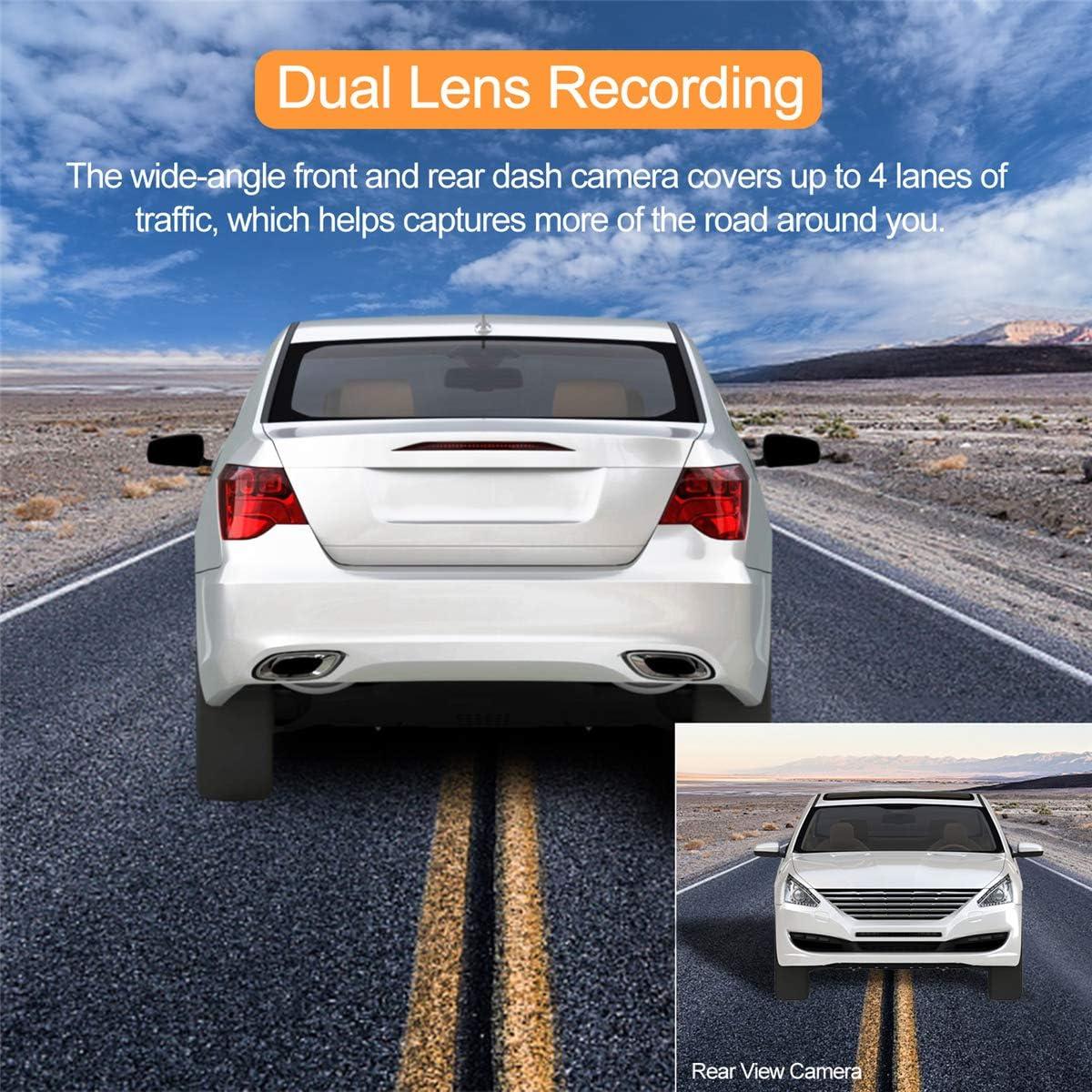 Dash Cam for Cars Front and Rear with SD Card 1080P Full HD in Car Camera Dual Lens Dashcam Wide Angle with Loop Recording and G-Sensor【2024】