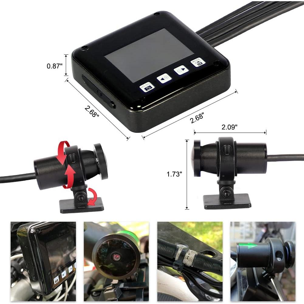 Cámara de Tablero VSYSTO B6D para Motocicleta 1080p Doble Canal