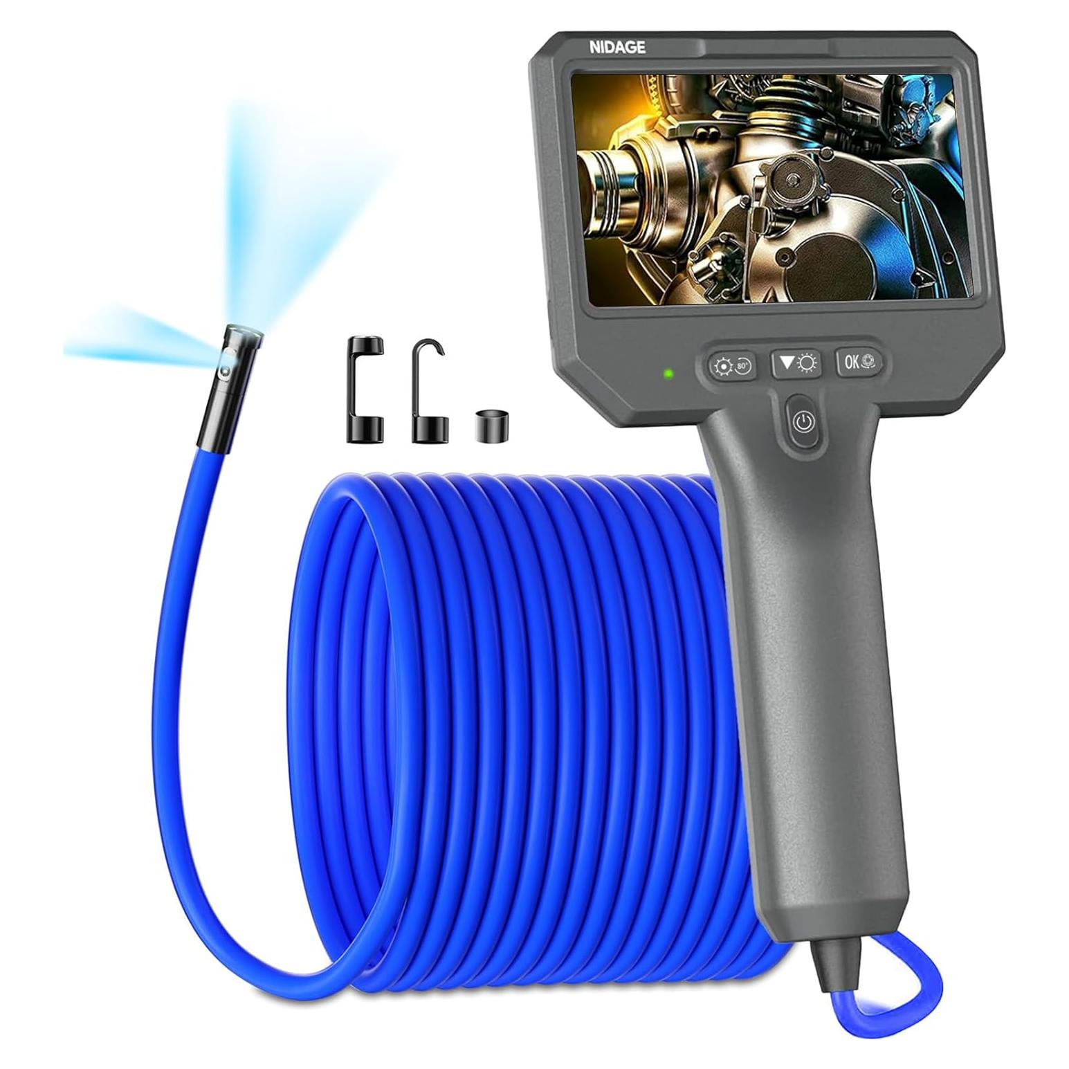 Cámara de Inspección Borescopio Doble Lente NIDAGE 1920P HD 3.5M