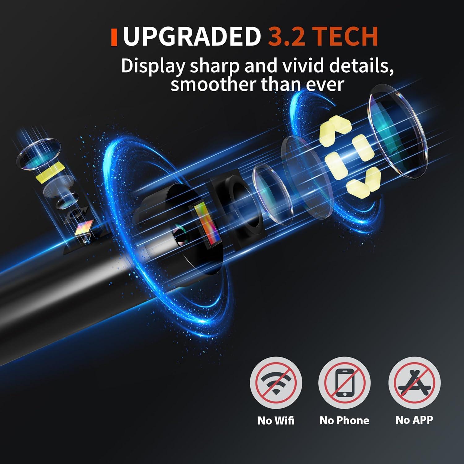 Cámara de Inspección Borescopio Doble Lente NIDAGE 1920P HD 3.5M