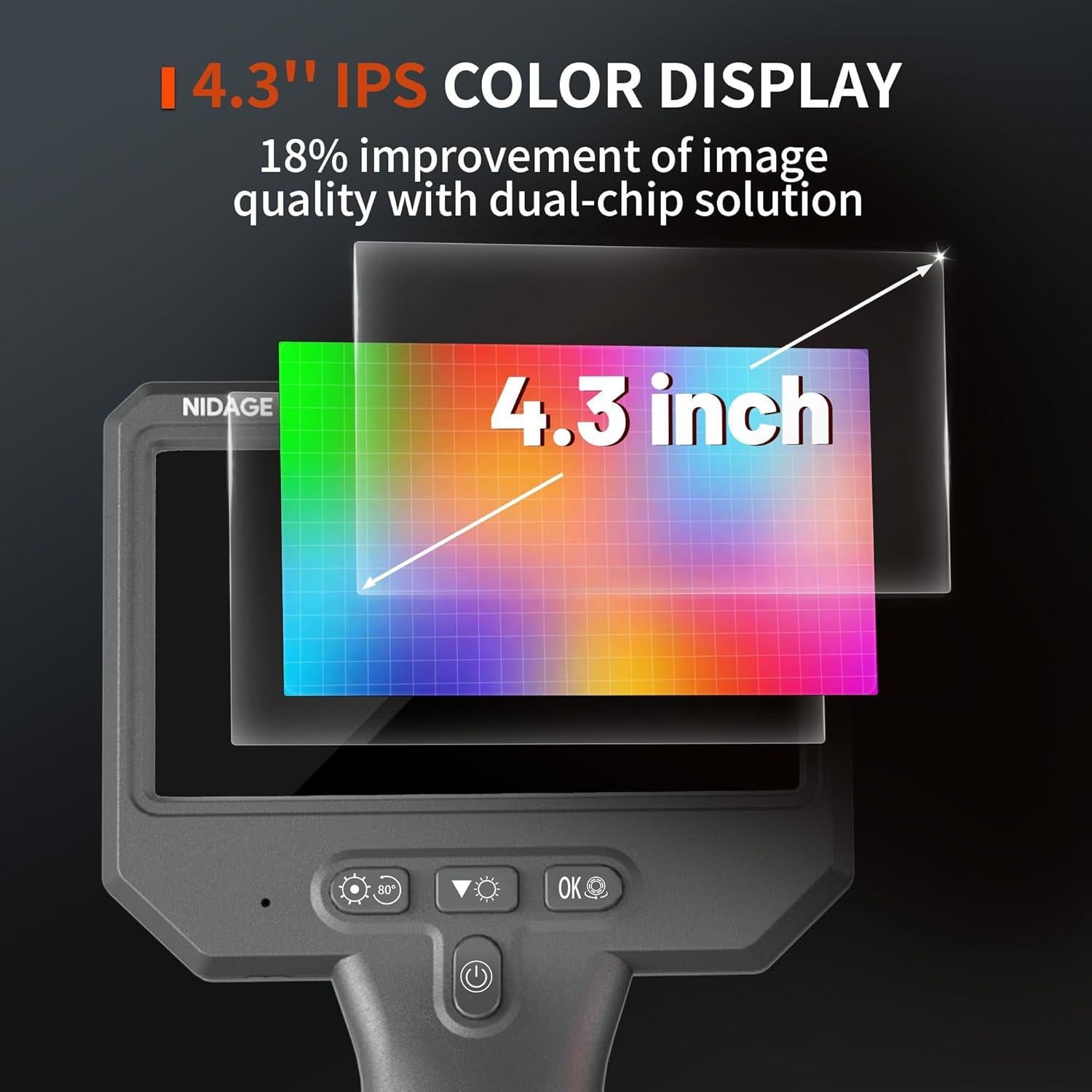 Cámara de Inspección Borescopio Doble Lente NIDAGE 1920P HD 3.5M