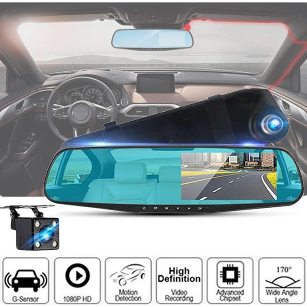 Grabadora de video para automóvil Pasuihcay 1080P Doble Lente