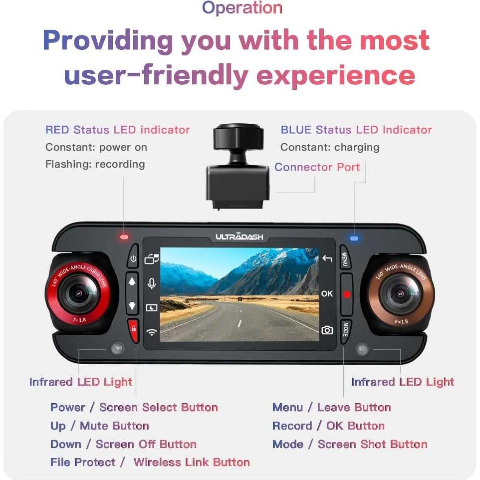 Cámara Dash UltraDash Z3+ Comercial 2K 1440P + Tarjeta 64GB