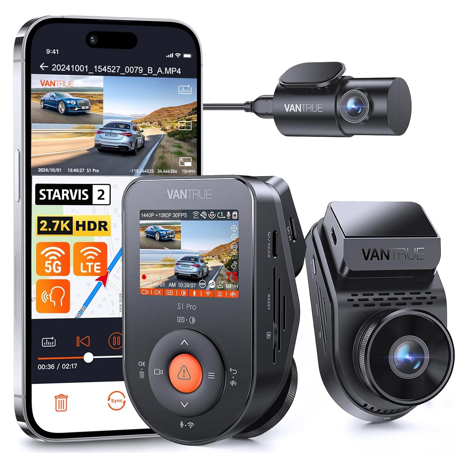 Cámara de Salpicadero Doble Vantrue S1 Pro 2.7K GPS WiFi