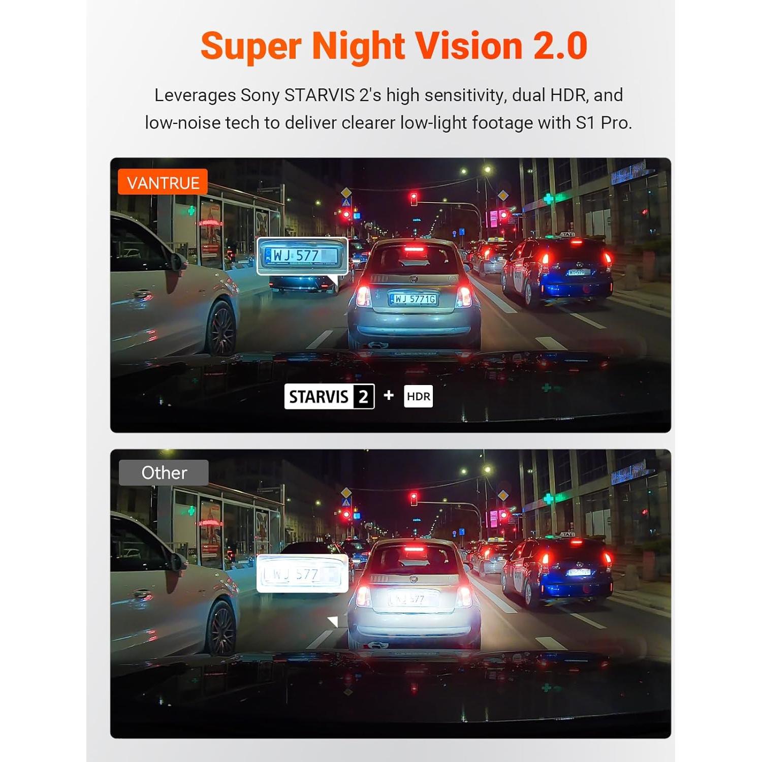 Cámara de Salpicadero Doble Vantrue S1 Pro 2.7K GPS WiFi