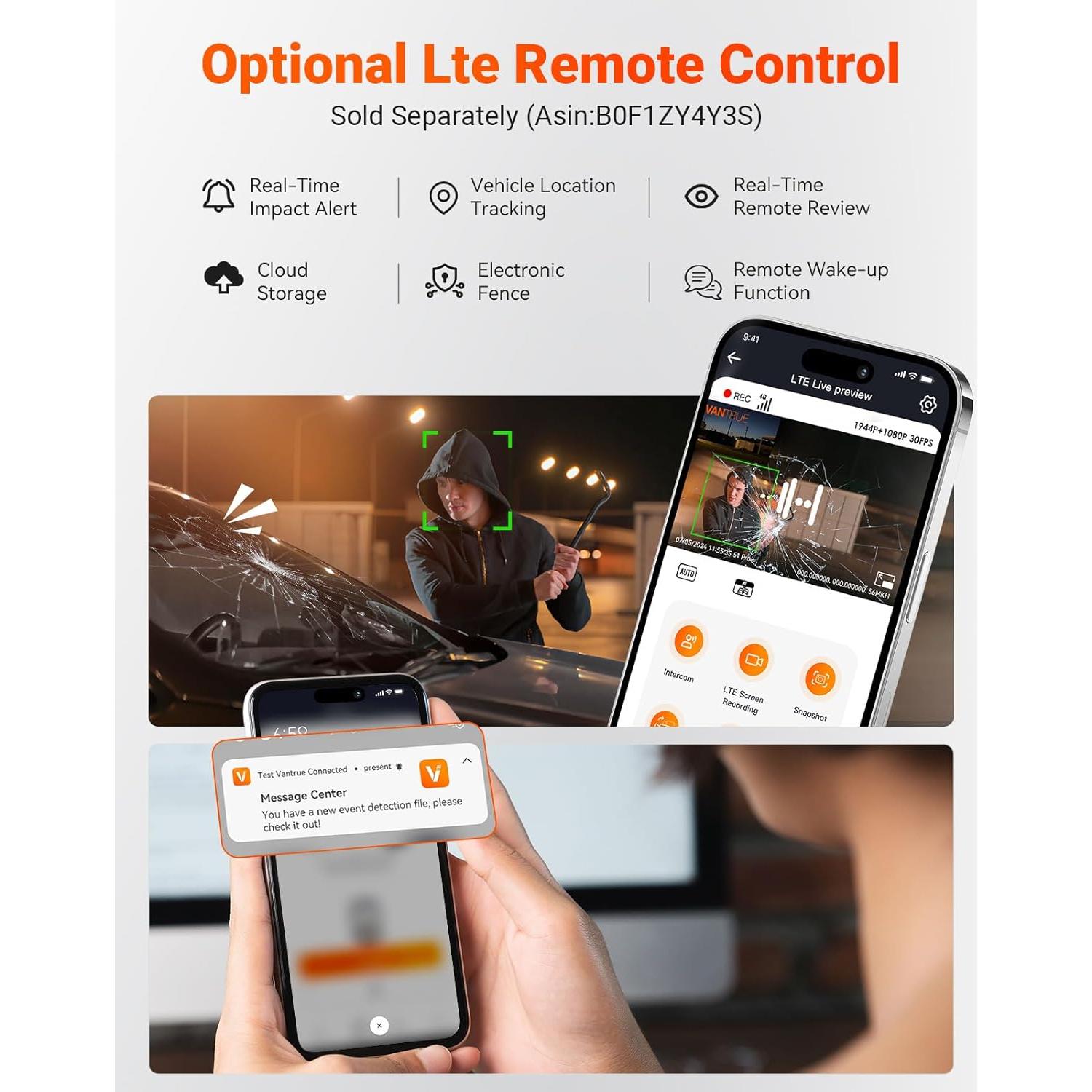 Cámara de Salpicadero Doble Vantrue S1 Pro 2.7K GPS WiFi