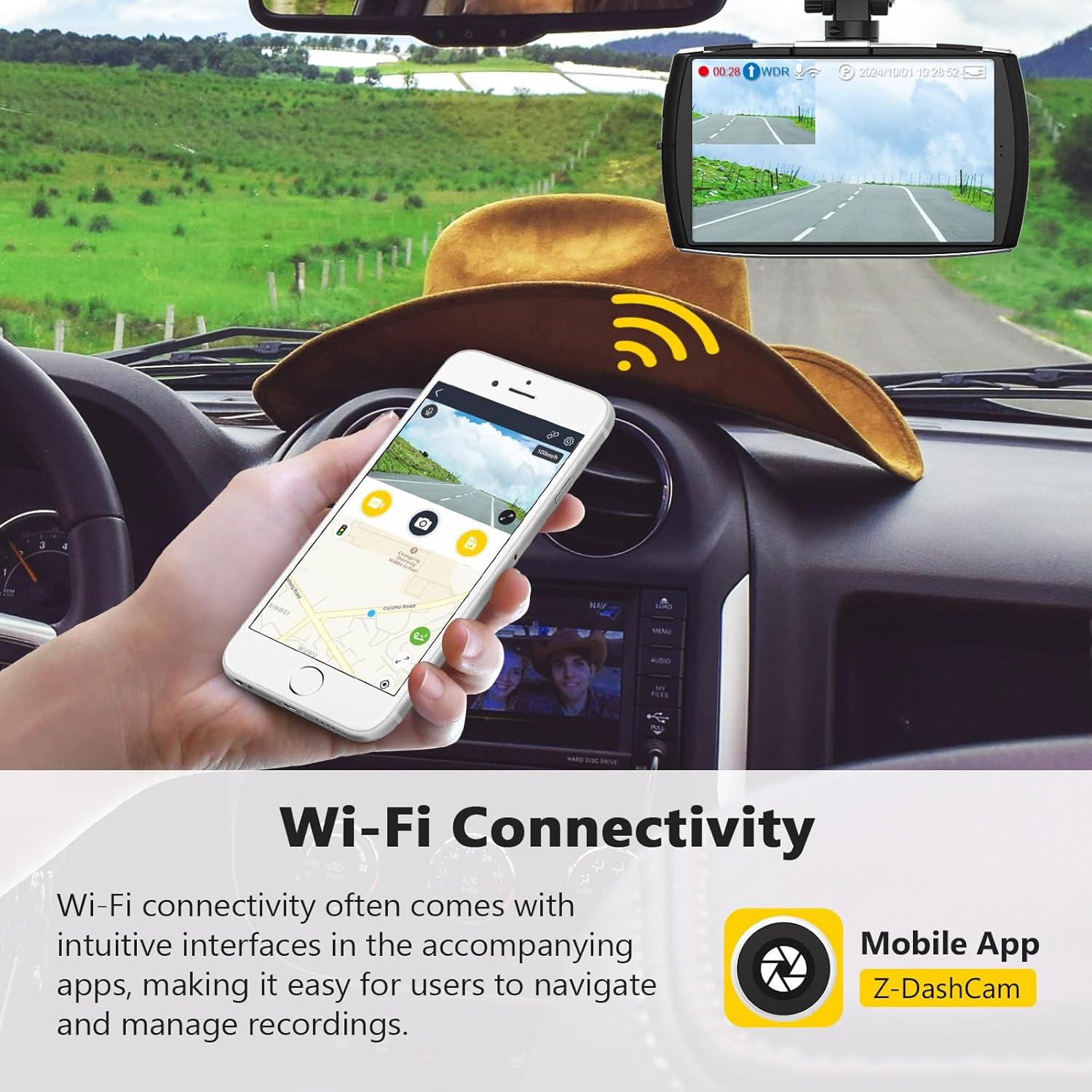 Cámara de tablero Z-Edge T4 Dual 4K 2K WiFi G-Sensor