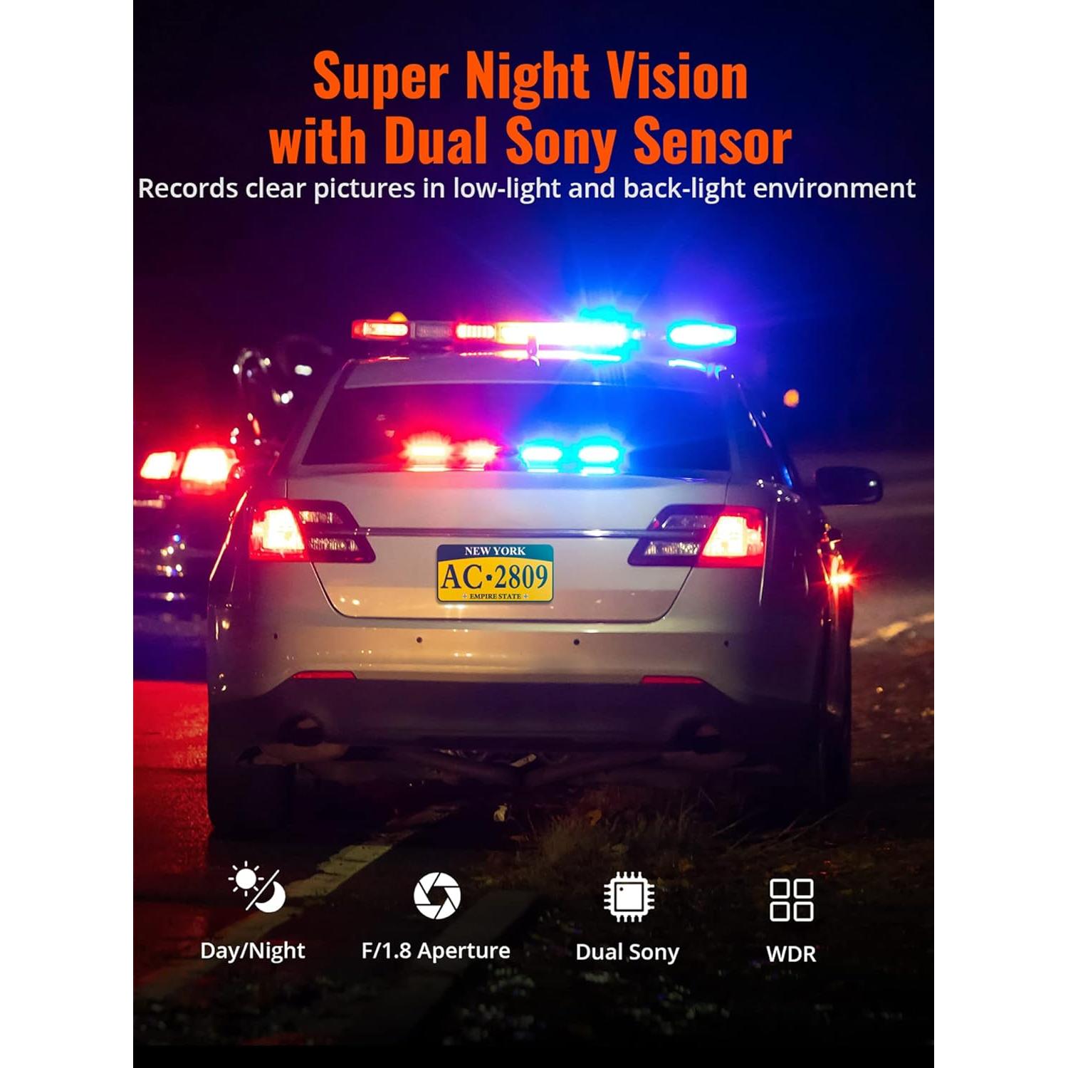 Cámara Dash Kingslim D1 Pro 2K Doble Frontal e Interior