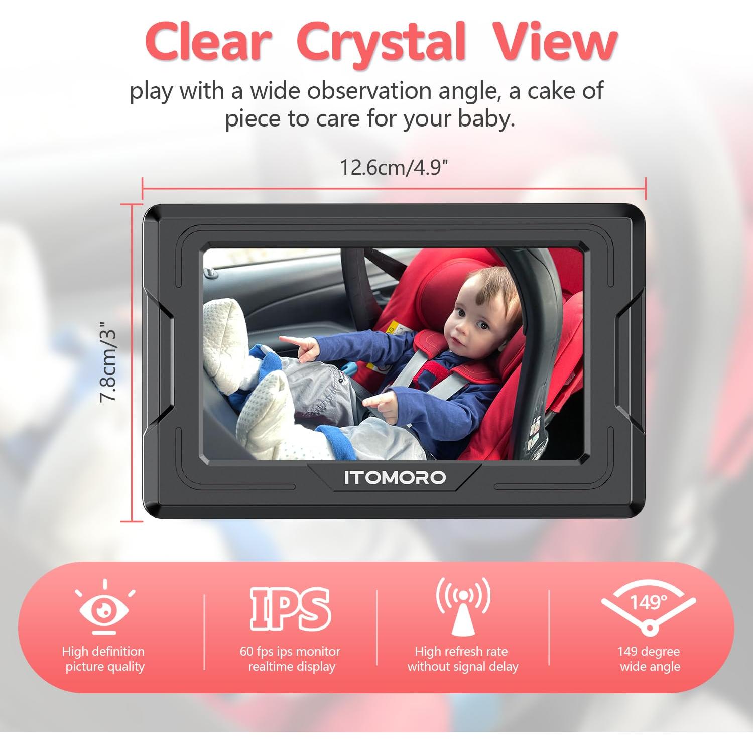 Cámara de Coche para Bebé Itomoro HD 1080P Doble Canal