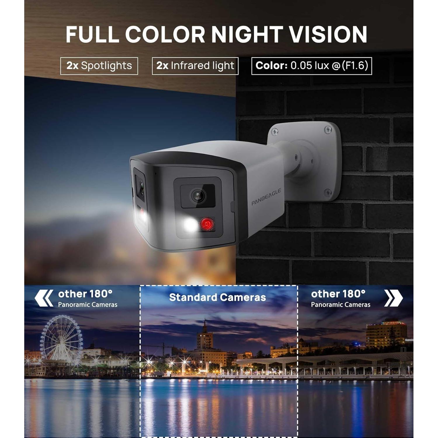 Cámara de Seguridad IP PoE VIKYLIN 4MP Doble Lente 180°