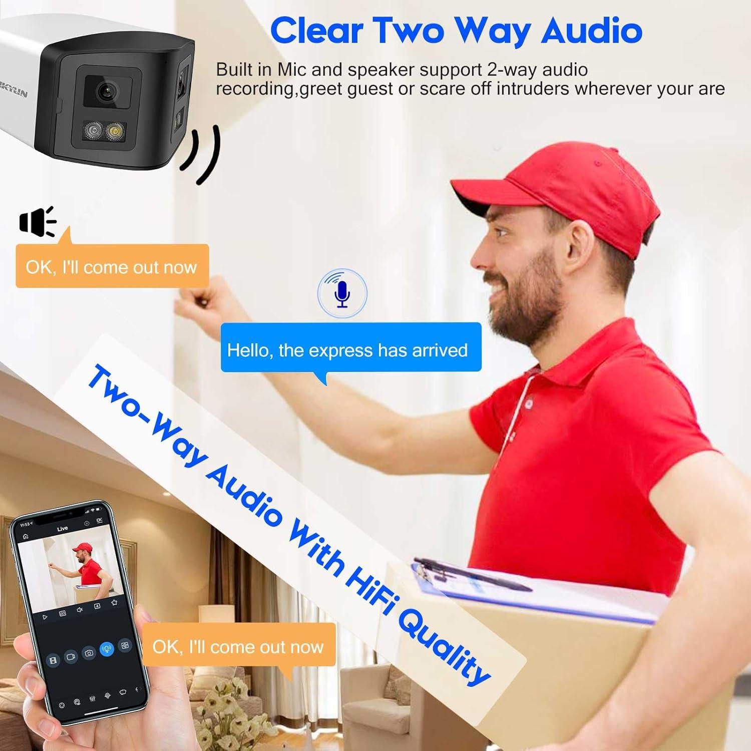 Cámara de Seguridad IP PoE VIKYLIN 4MP Doble Lente 180°