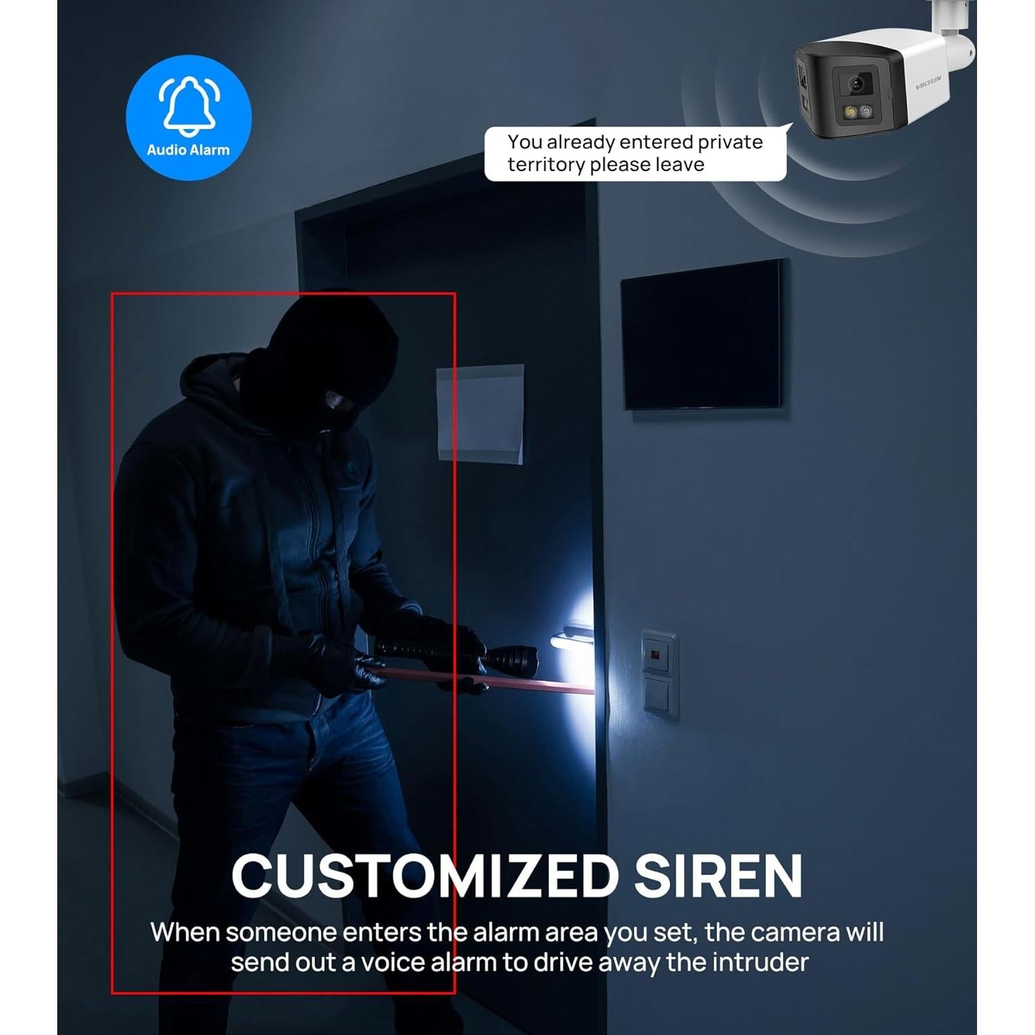 Cámara de Seguridad IP PoE VIKYLIN 4MP Doble Lente 180°