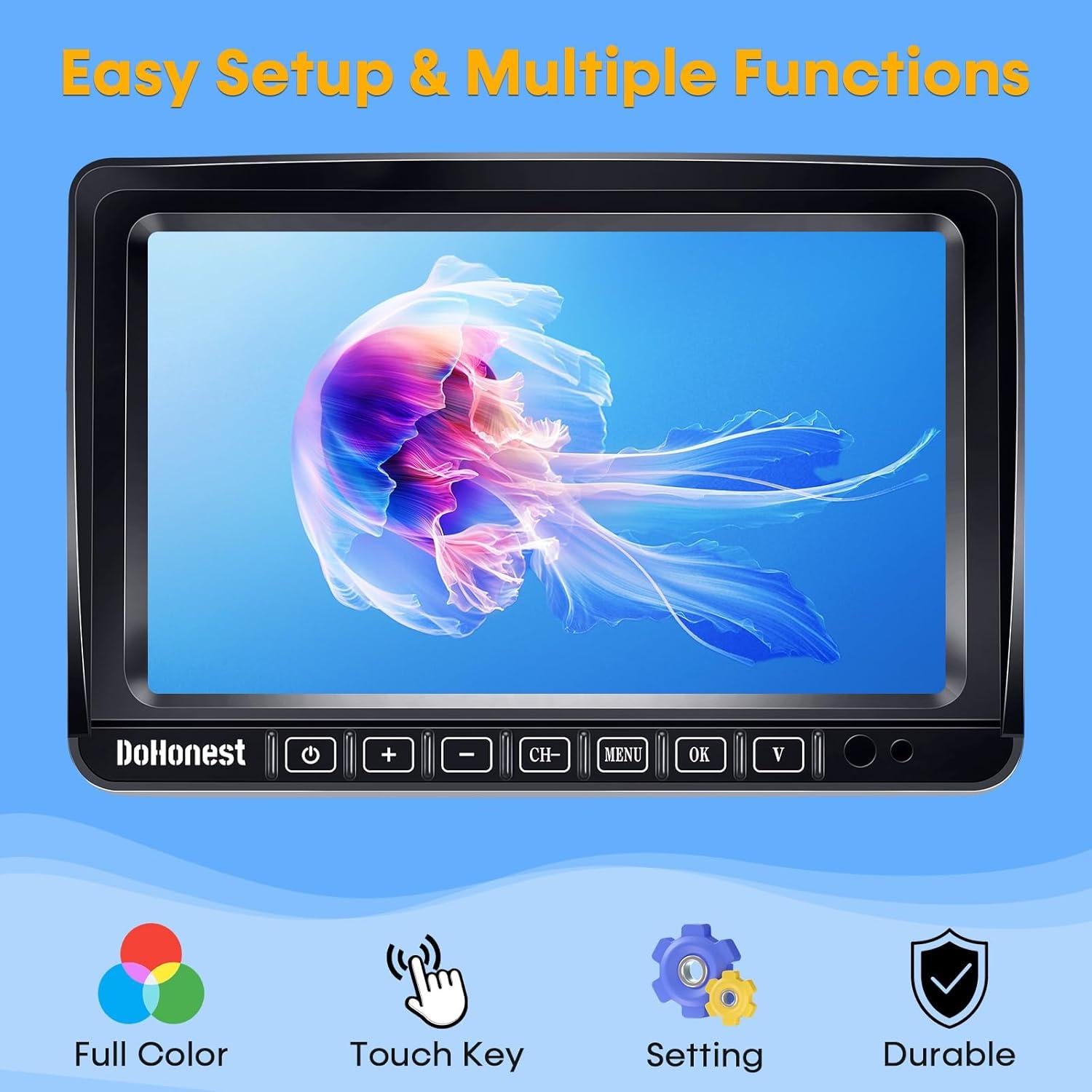 Cámara de Respaldo Inalámbrica Dual R73 Solar 7" HD 1080P