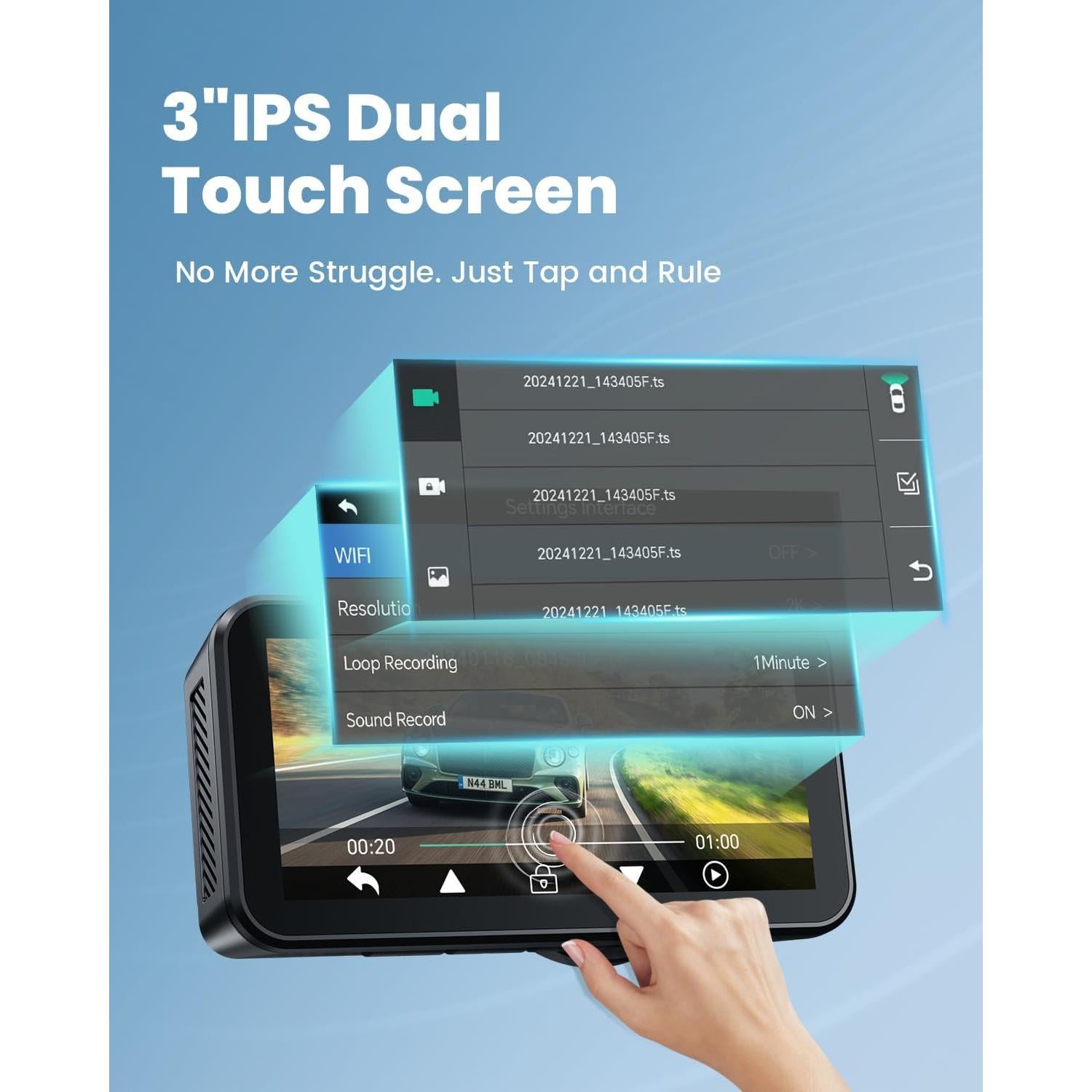 Cámara Dash 4K COOLCRAZY N8pro con GPS y WiFi 5G