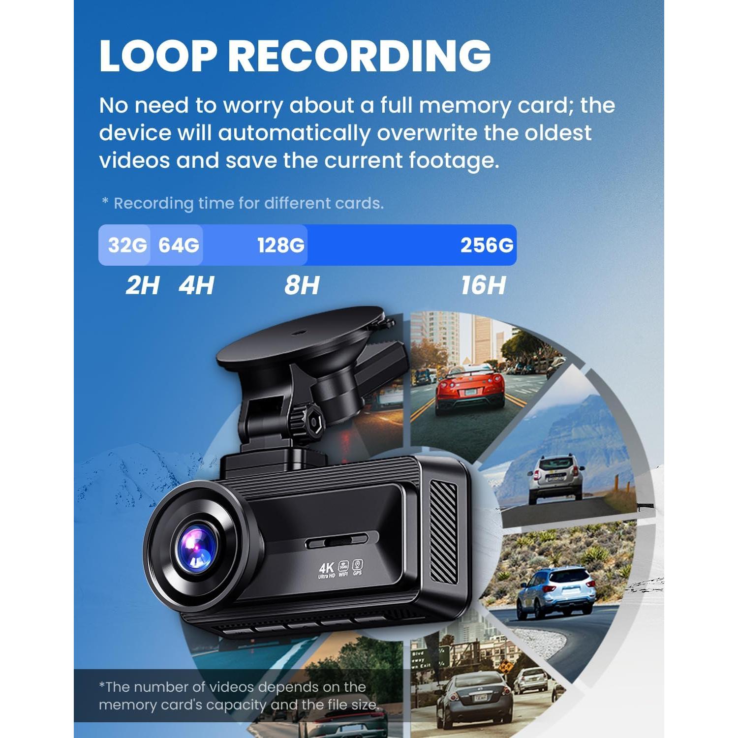 Cámara Dash 4K COOLCRAZY N8pro con GPS y WiFi 5G