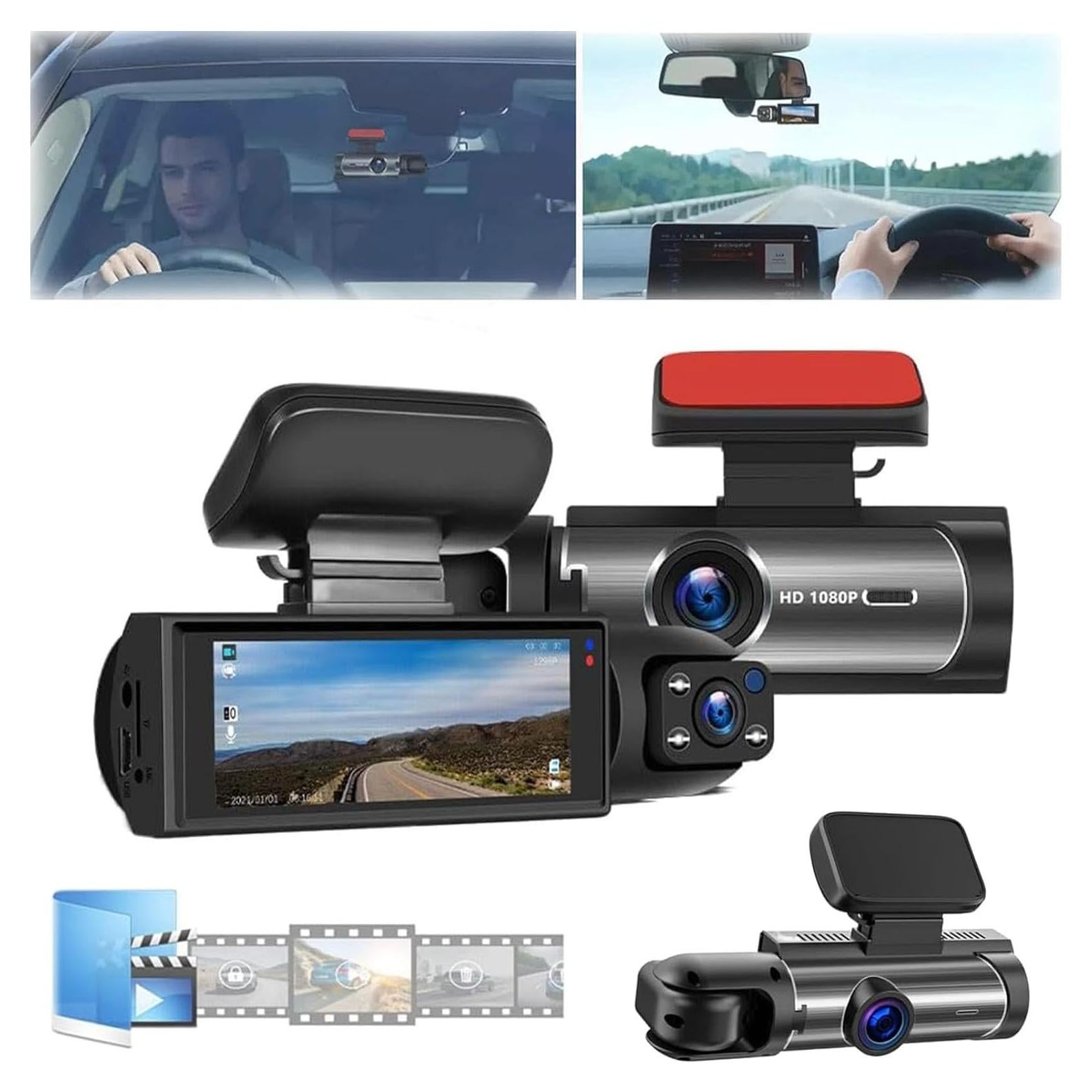 Enesy Car Dash Cam, Enesy Front & Rear Dash Cam, Enesy Car Dash Mount Camera, Enesy Dashcam, Enesy Dash Cams Front and Rear with Night Vision, 24h Parking Mode (Front/Inside)