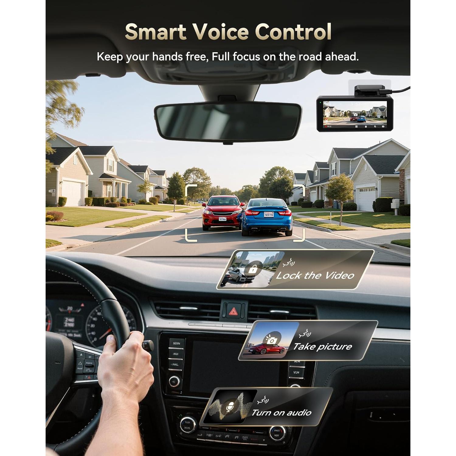 Cámara de Tablero REDTIGER F77 4K Delantera y Trasera 128GB