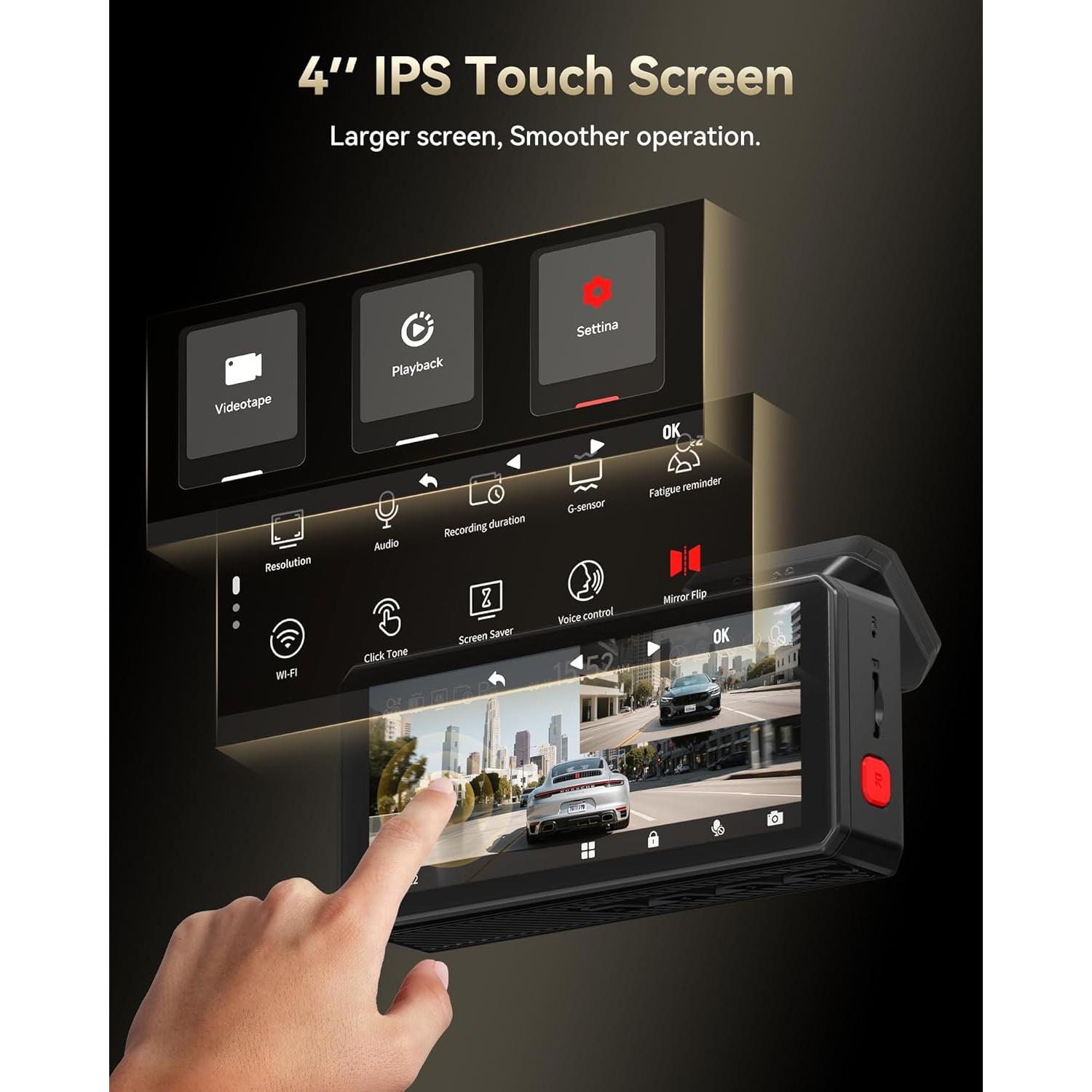 Cámara de Tablero REDTIGER F77 4K Delantera y Trasera 128GB