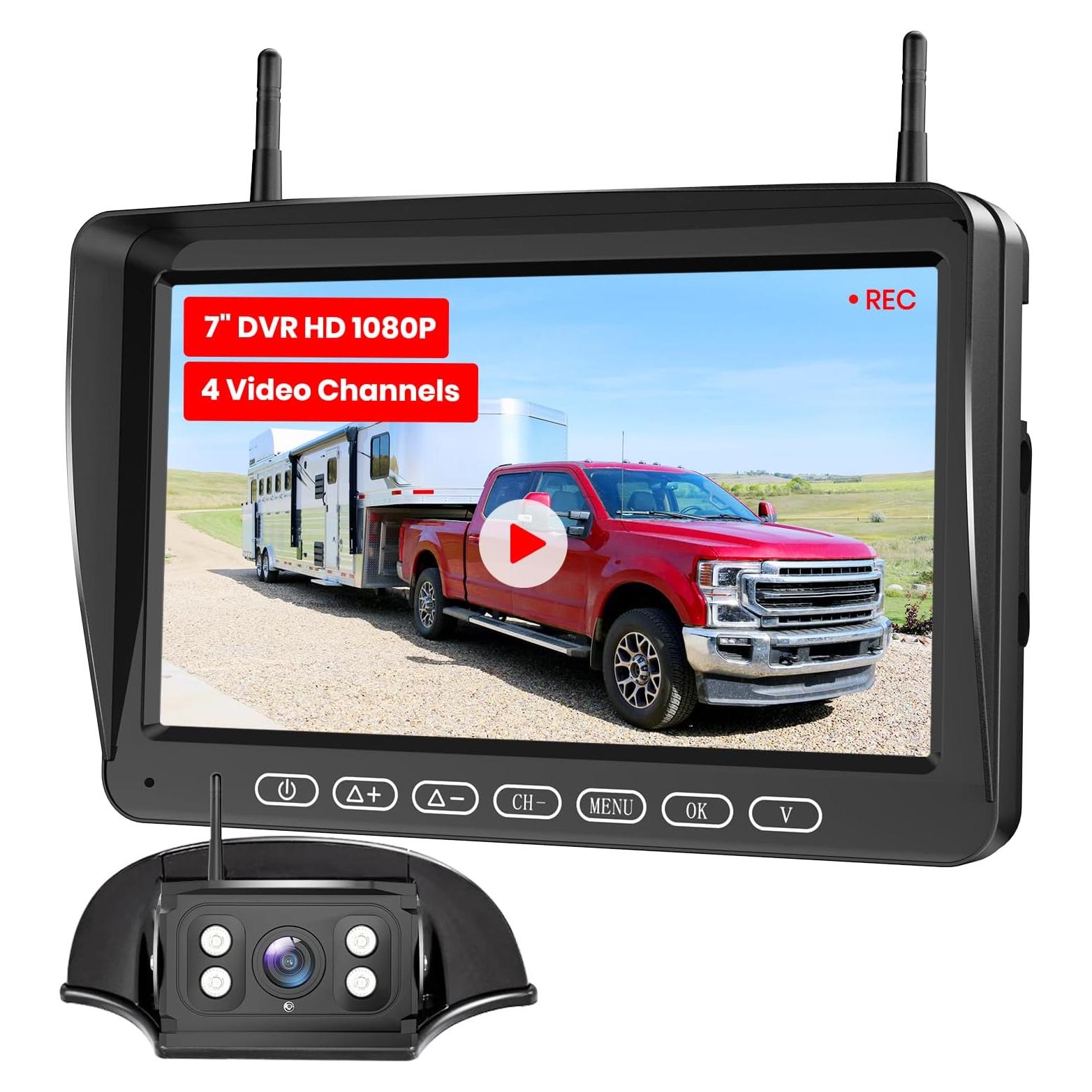 Cámara de Respaldo Inalámbrica Foxpark 7" HD 1080P con Visión Nocturna