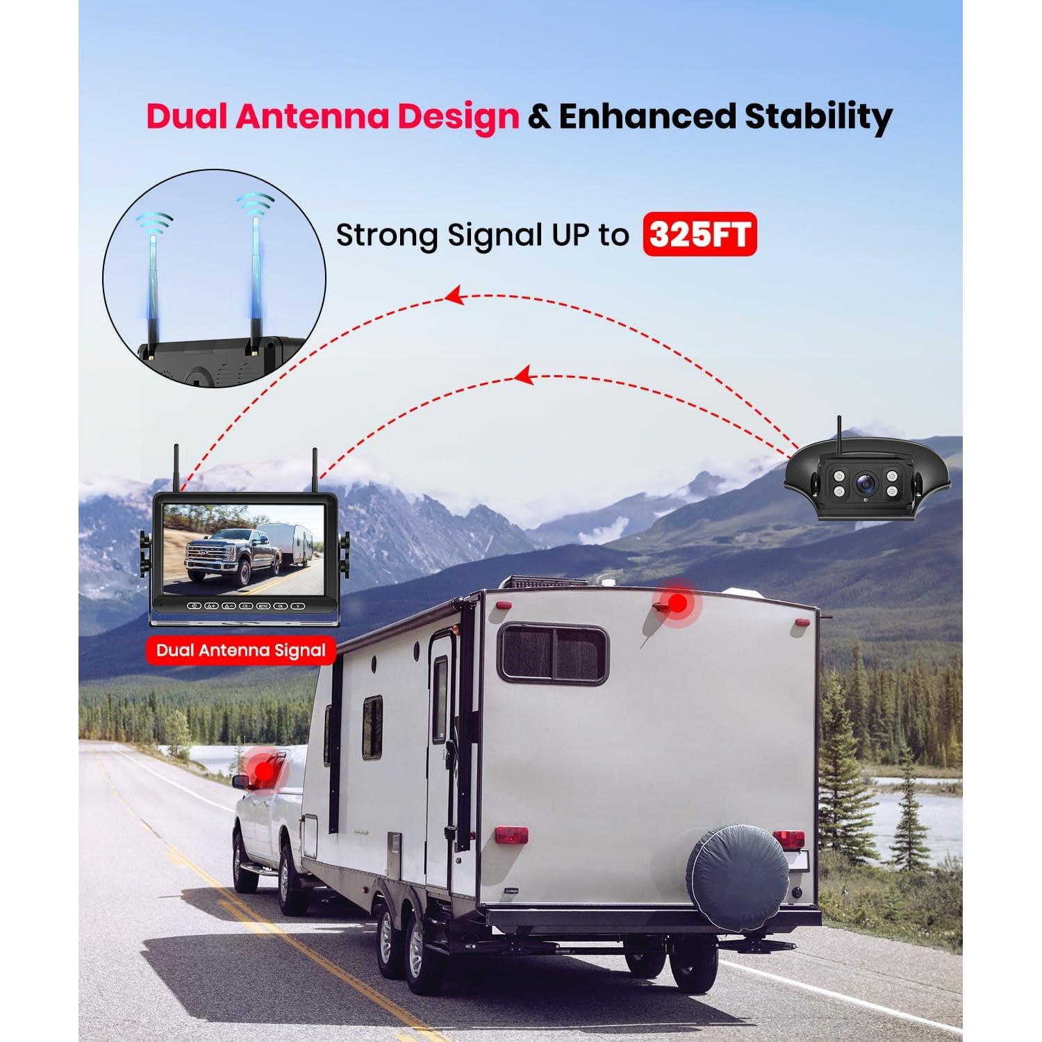 Cámara de Respaldo Inalámbrica Foxpark 7" HD 1080P con Visión Nocturna