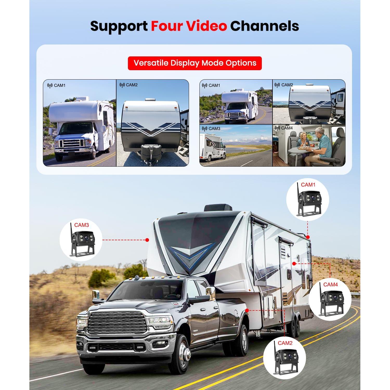 Cámara de Respaldo Inalámbrica Foxpark 7" HD 1080P con Visión Nocturna