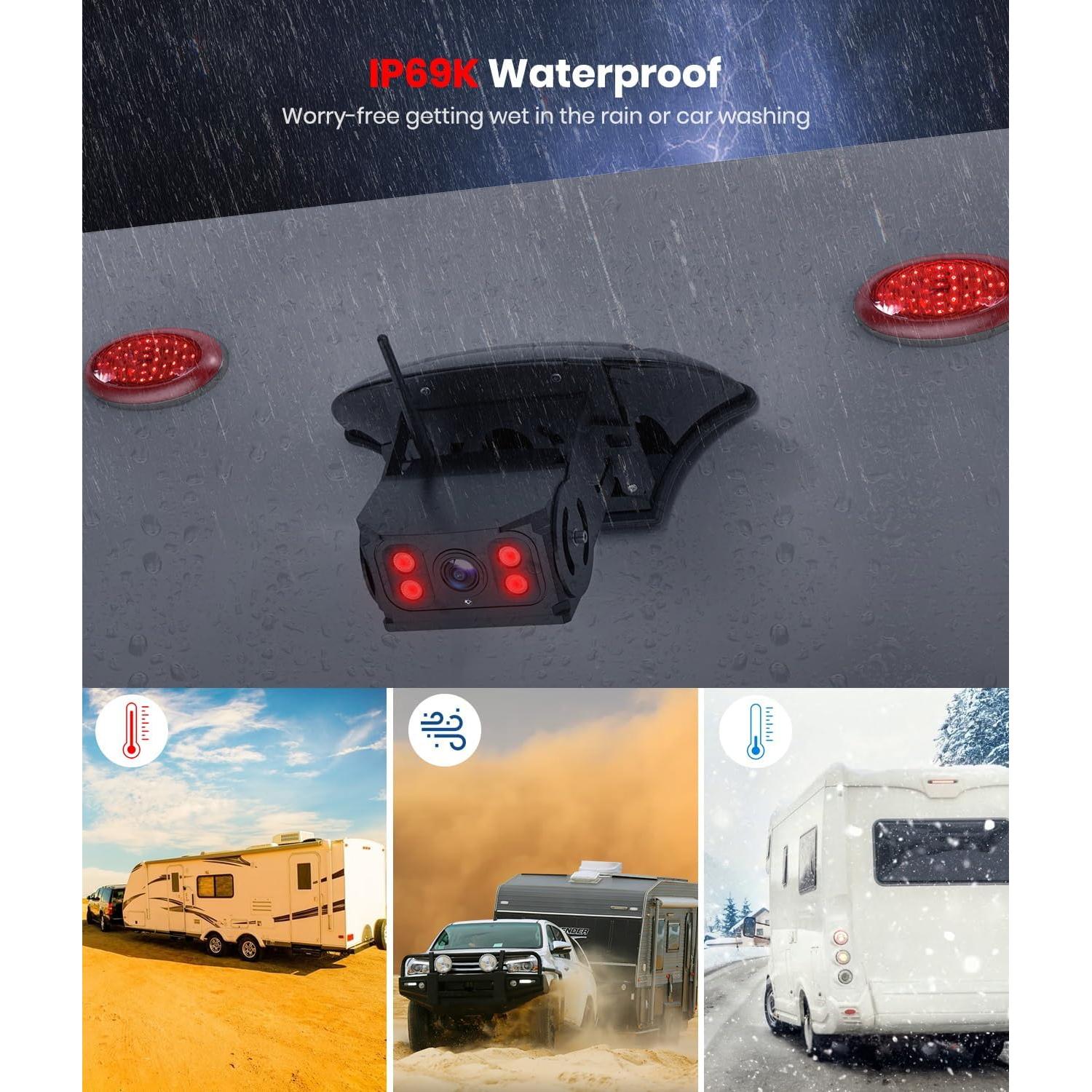 Cámara de Respaldo Inalámbrica Foxpark 7" HD 1080P con Visión Nocturna