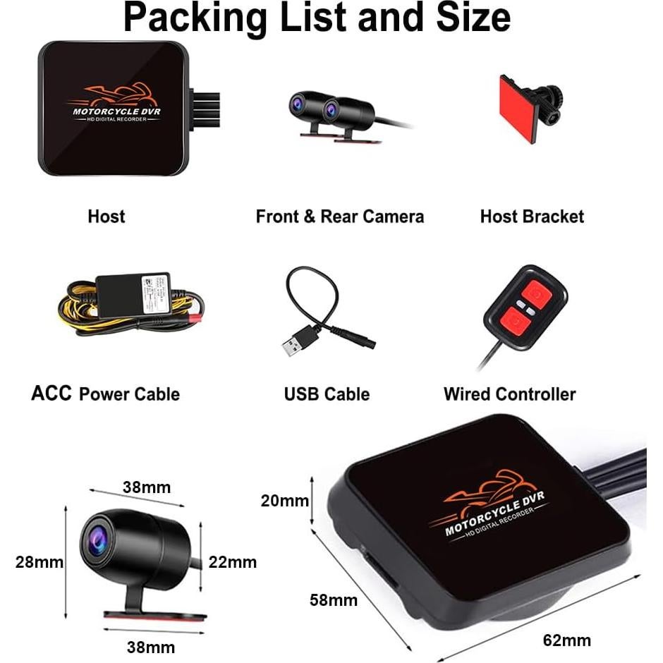 Cámara de Salpicadero para Motocicleta VSYSTO D6 1080P WiFi