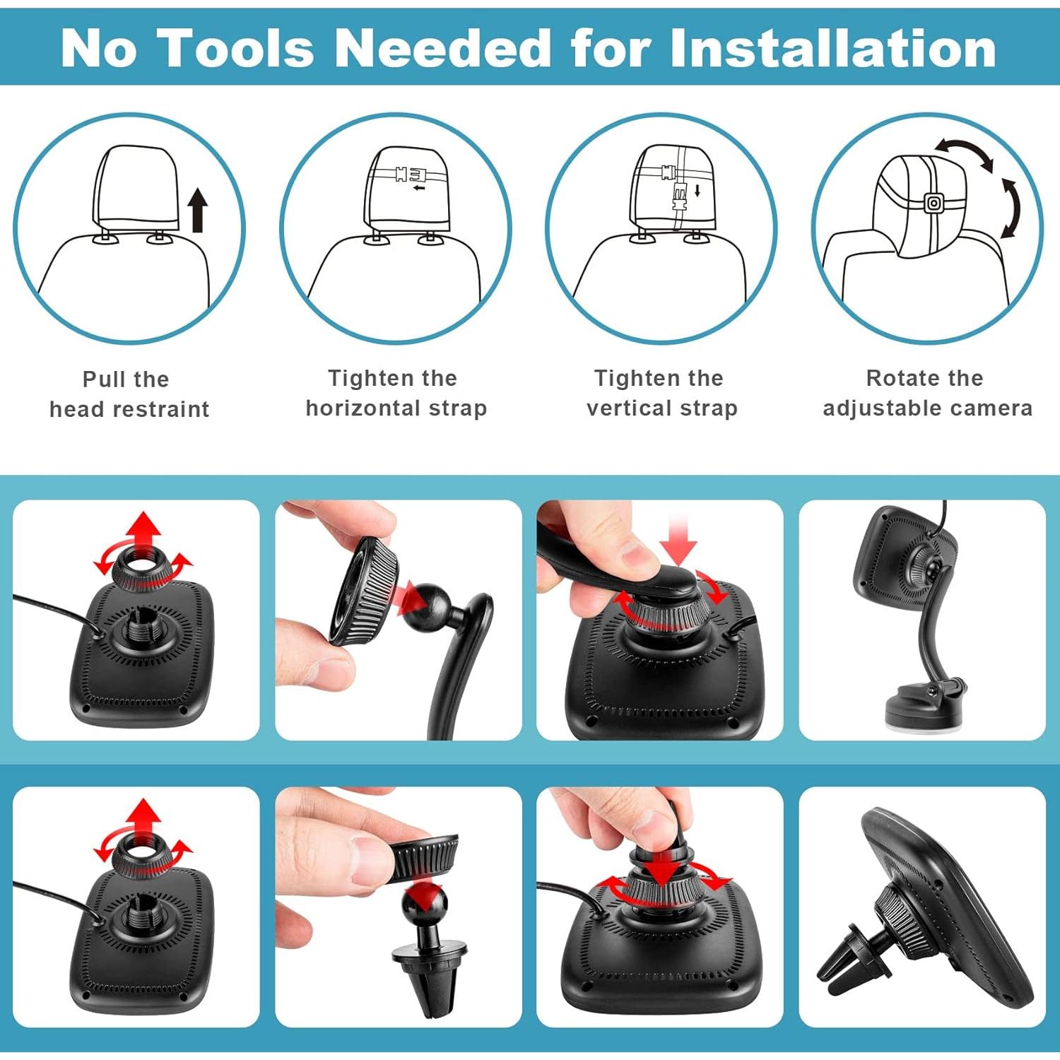 Espejo de Coche para Bebé Shybaby 1080P con Visión Nocturna