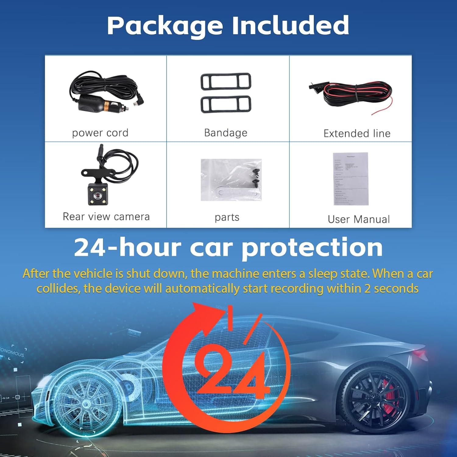 Cámara de Tablero Espejo 4.5" 1080P SIXWIN con Visión Nocturna