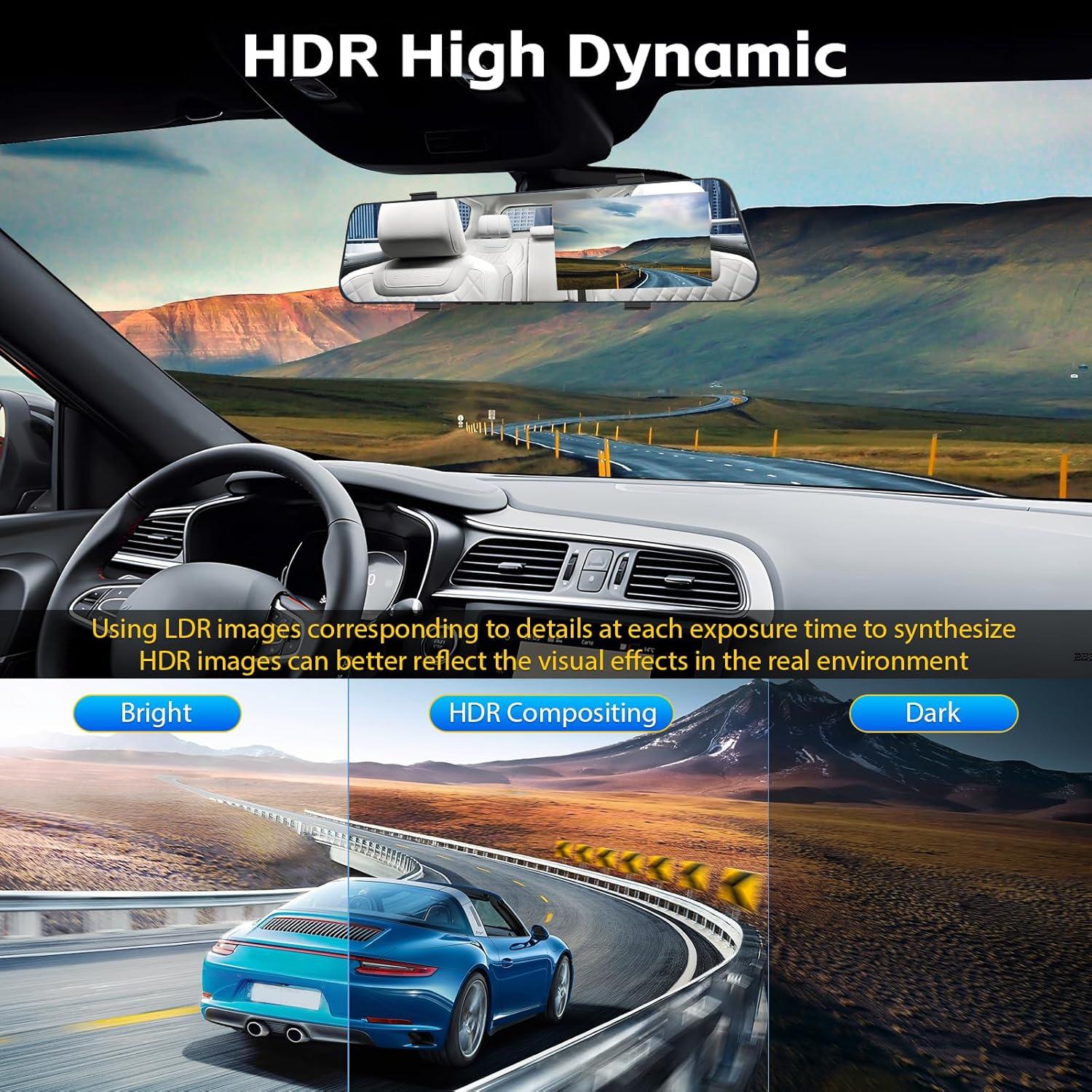 Cámara de Tablero Espejo 4.5" 1080P SIXWIN con Visión Nocturna