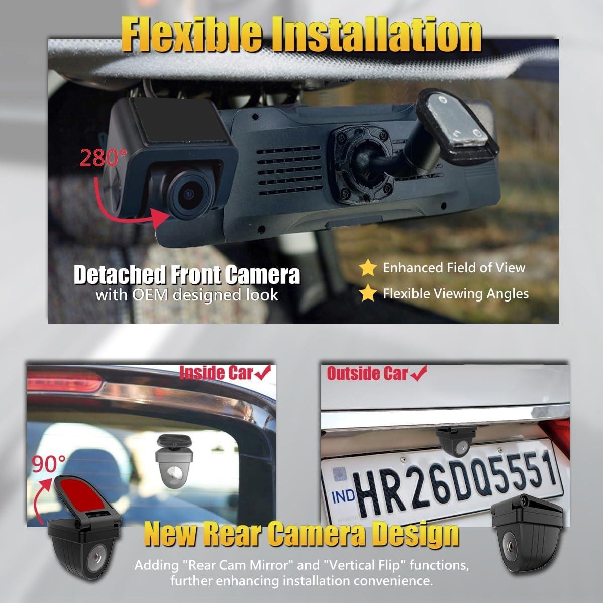 Cámara de Salpicadero NikoMaku AS-J3 2K con Espejo y Pantalla Táctil