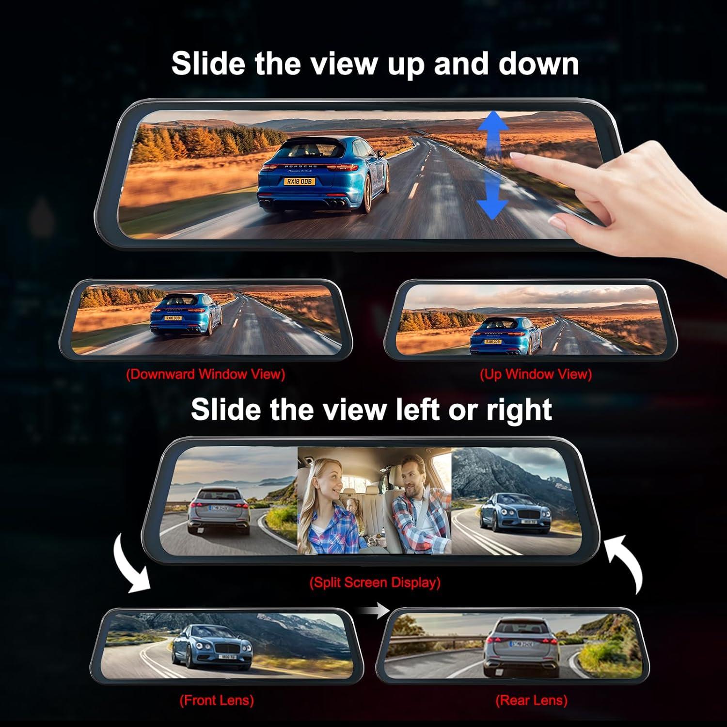 Cámara de Espejo Retrovisor 3 Canales Aprilboy 10" 1080P