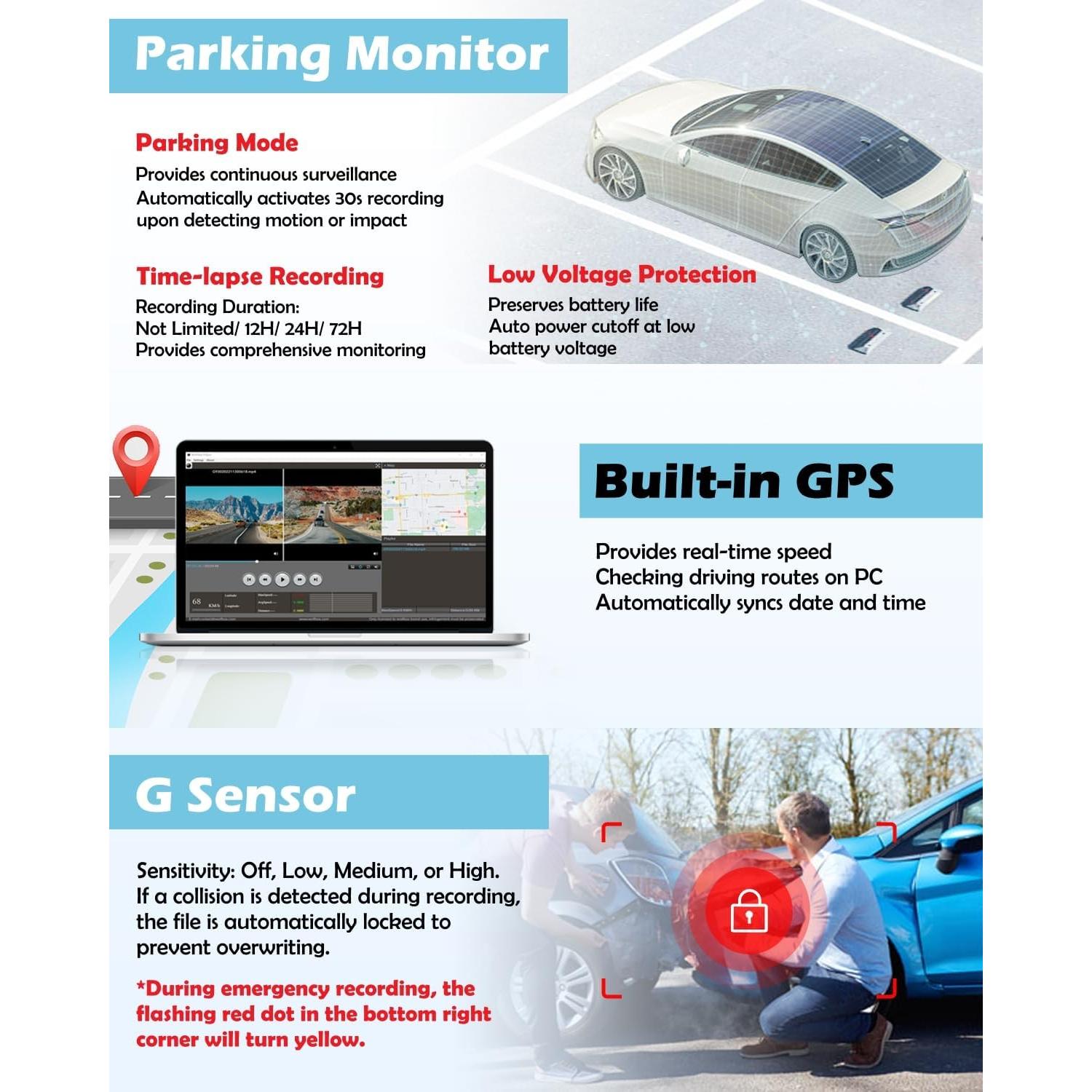 Cámara de Salpicadero NikoMaku ASX II 2K con GPS y Zoom