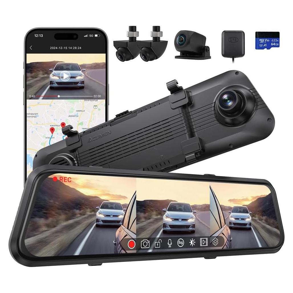 Cámara de Espejo Retrovisor Acumen M4 Quad 1080P 4 Canales