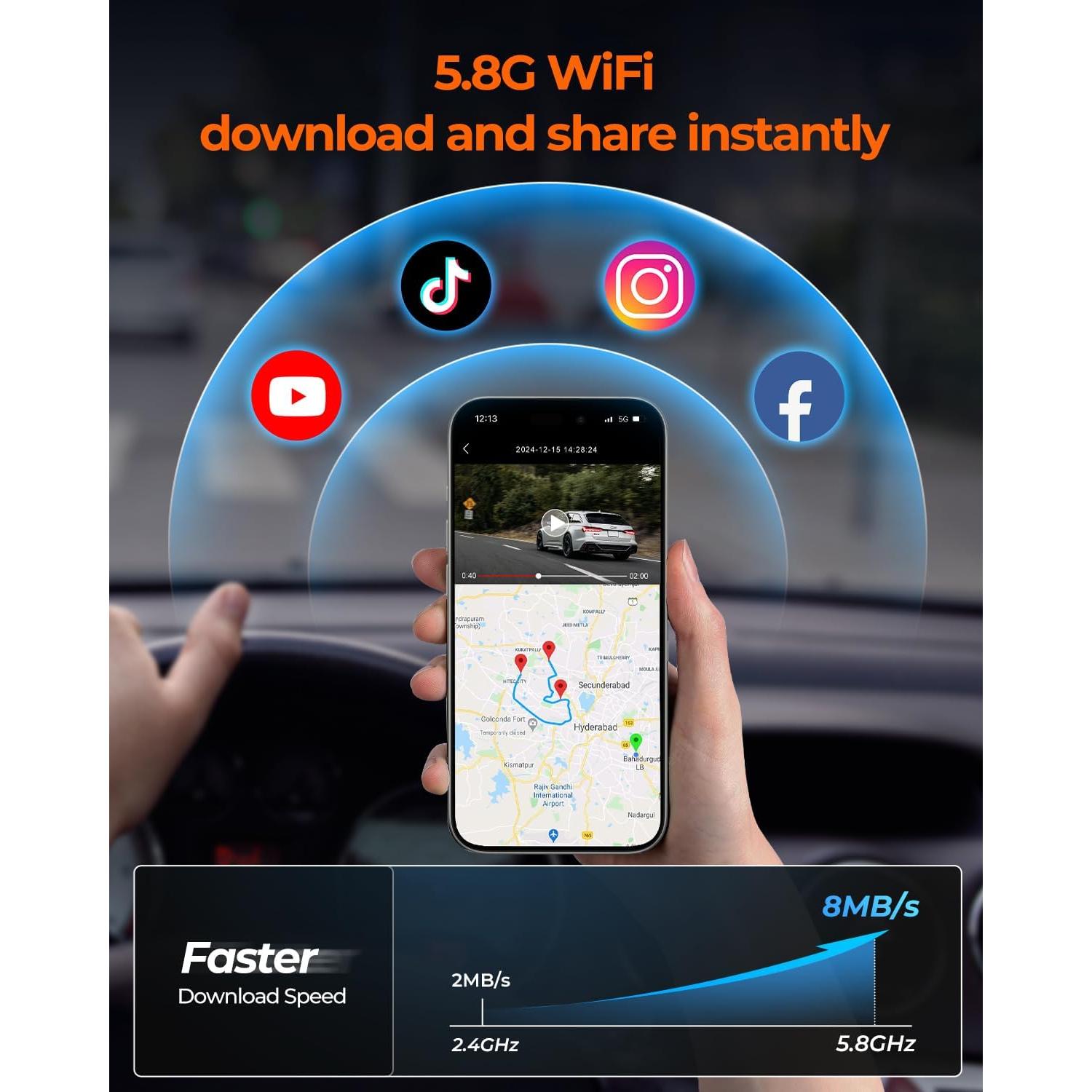 Cámara de Espejo Retrovisor Acumen M4 Quad 1080P 4 Canales