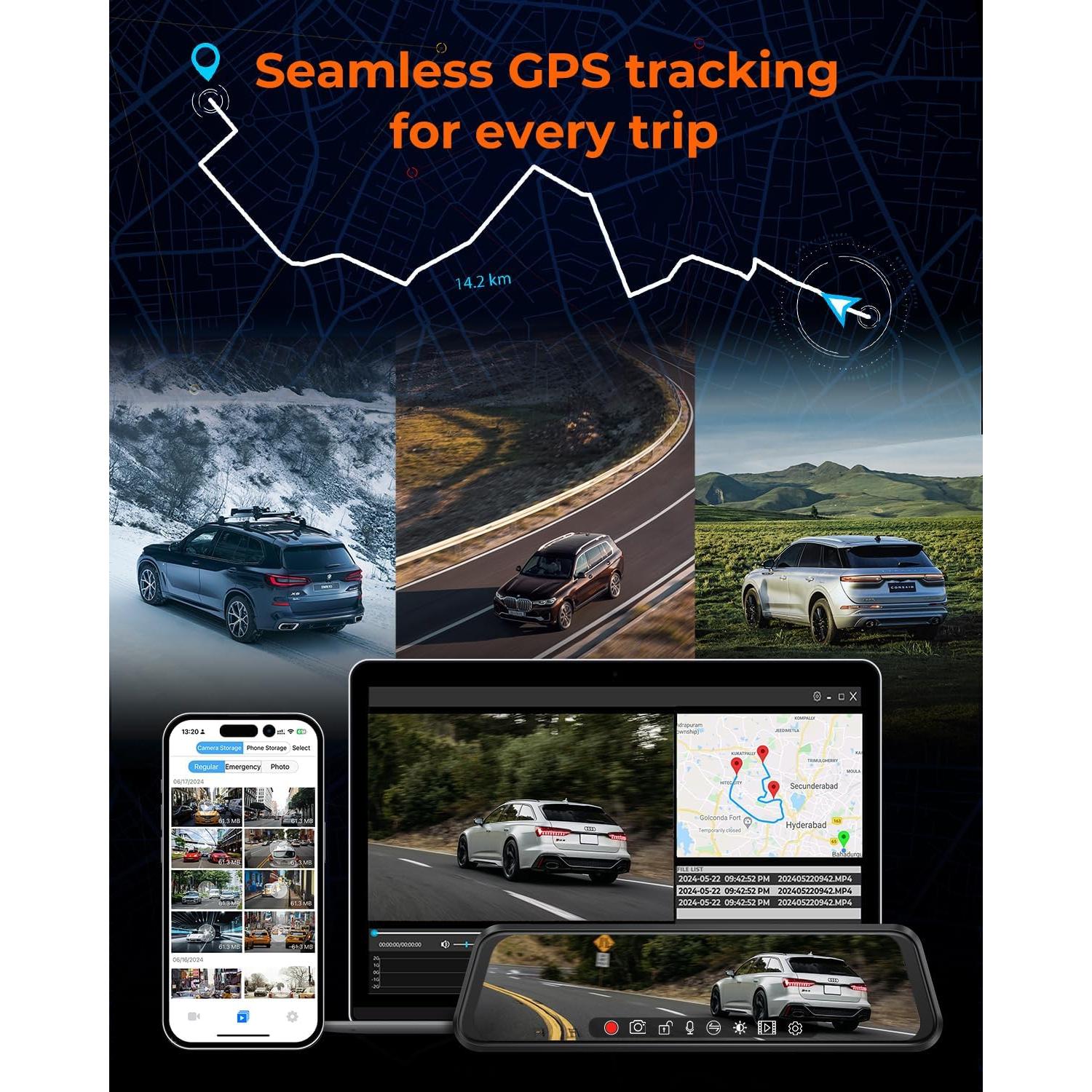 Cámara de Espejo Retrovisor Acumen M4 Quad 1080P 4 Canales