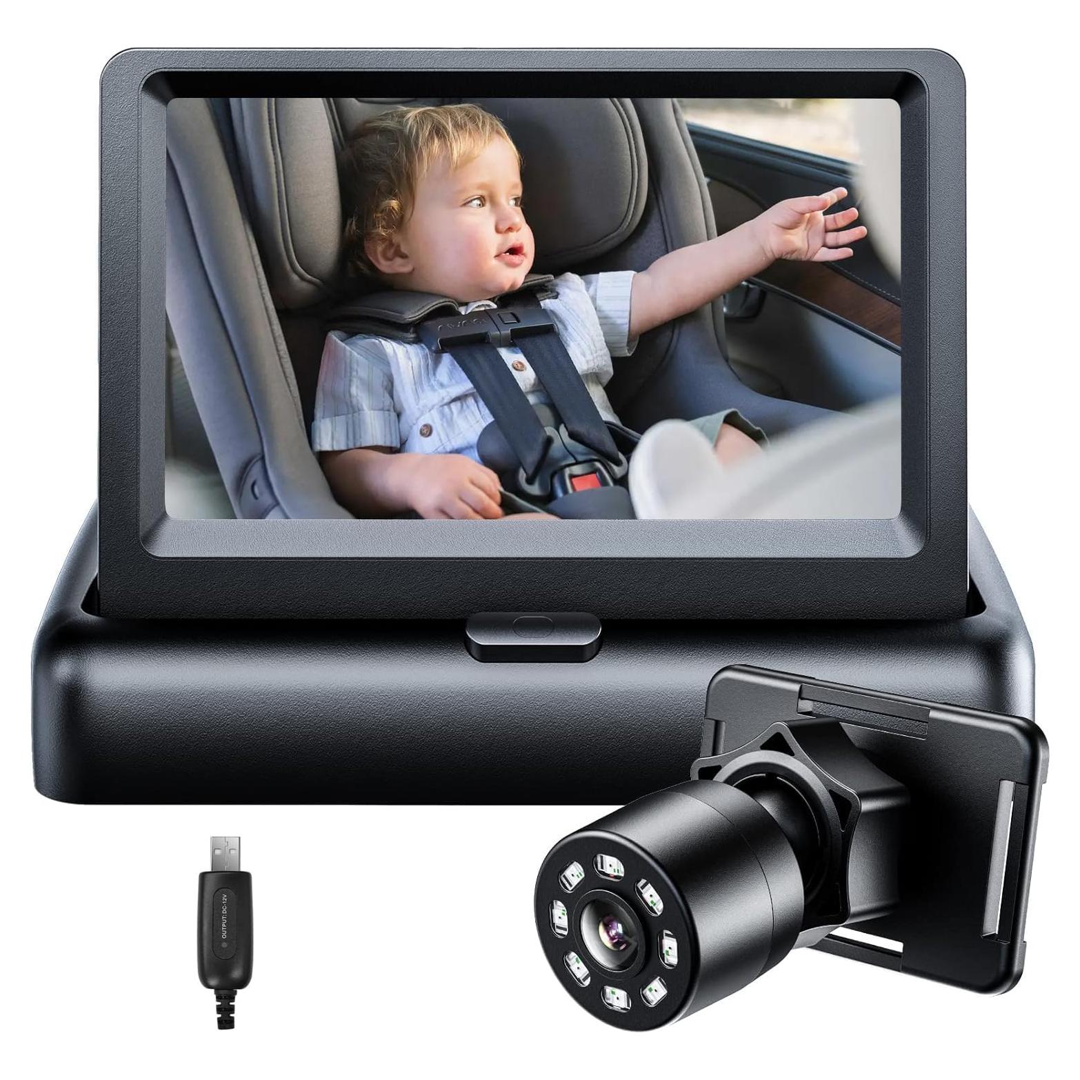 Espejo de Coche para Bebé Itomoro con Cámara 4.3" y Visión Nocturna