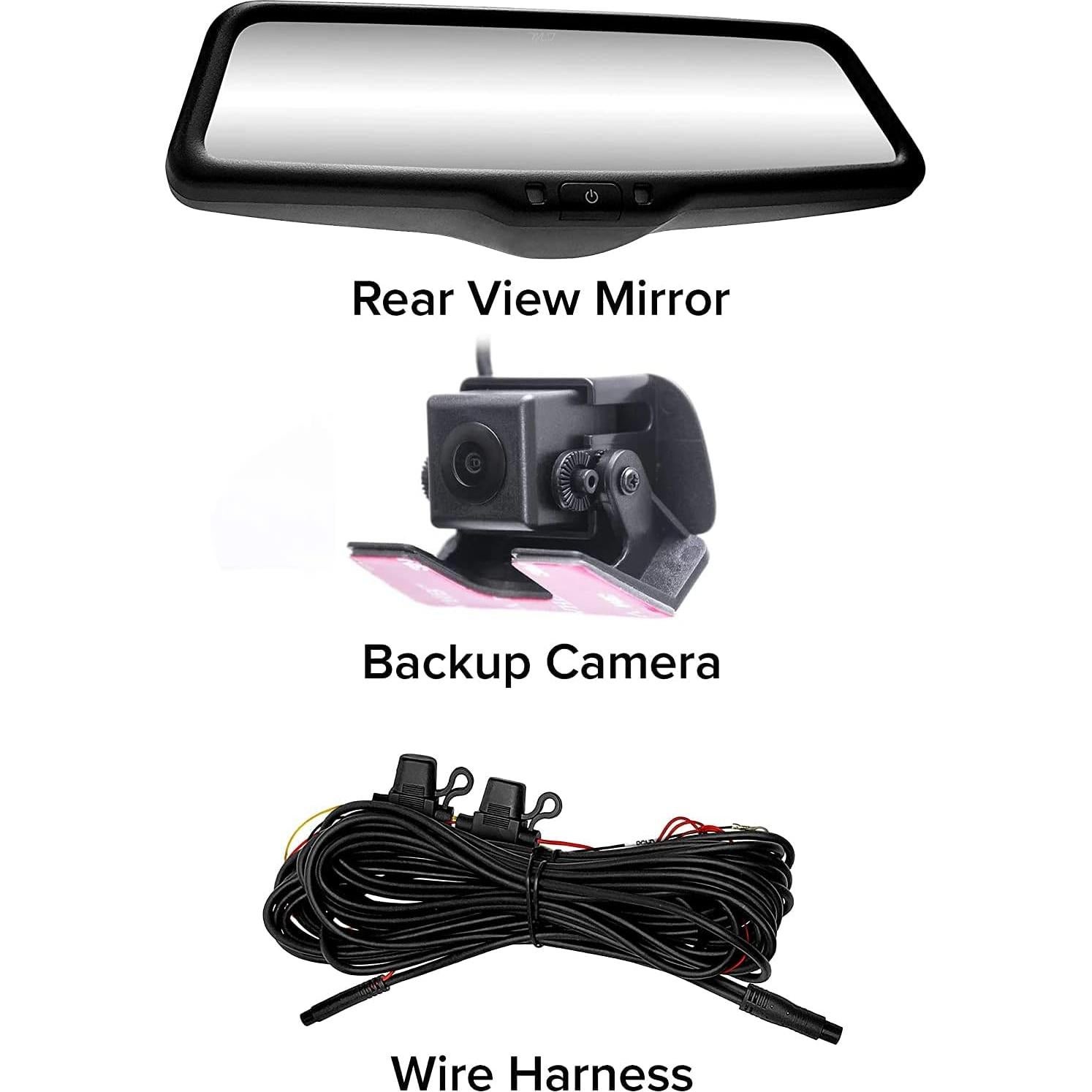 Master Tailgaters 10" OEM Rear View Mirror Dash Cam with 10" LCD Screen | Rearview Universal Fit | 1080p 30fps HD DVR | Dual Way Video Recorder with WiFi | Anti Glare | 1080p Backup Camera Included