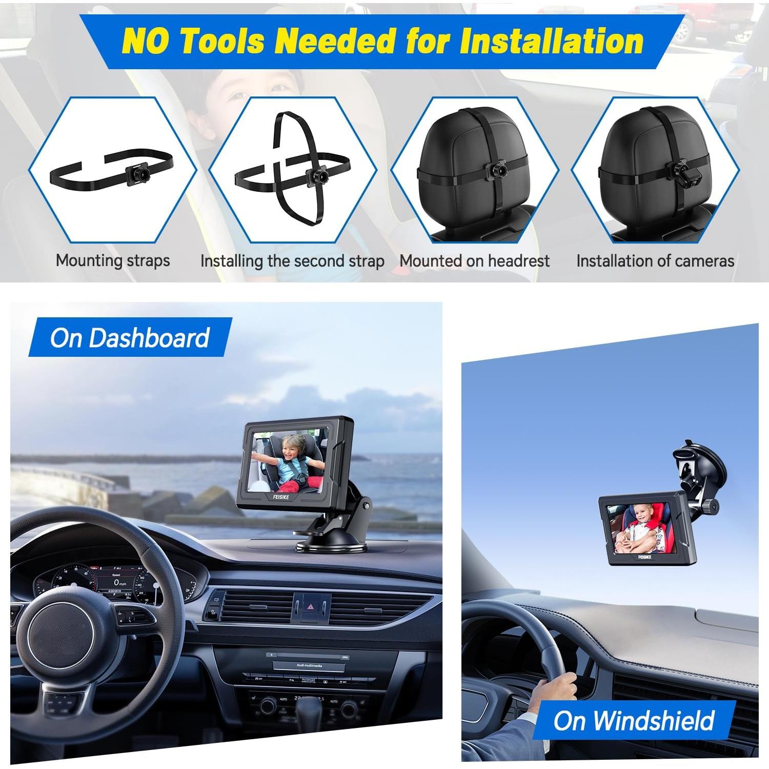 Cámara para Bebés FEISIKE 4.3'' con Visión Nocturna Infrarroja