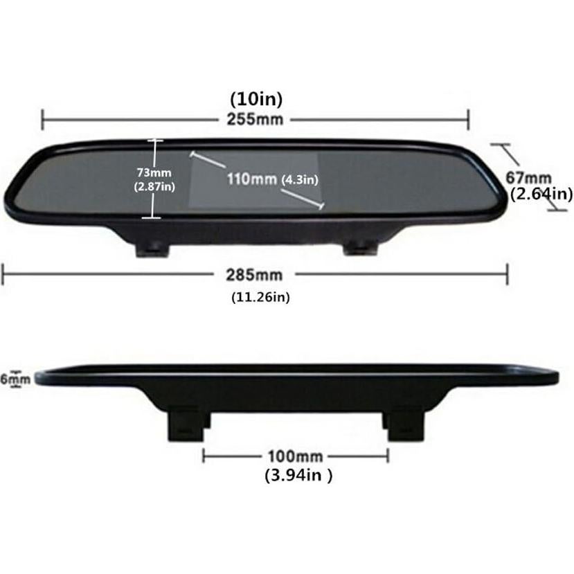 Kit Monitor Retrovisor 4.3" + Cámara Inversa Mini Impermeable