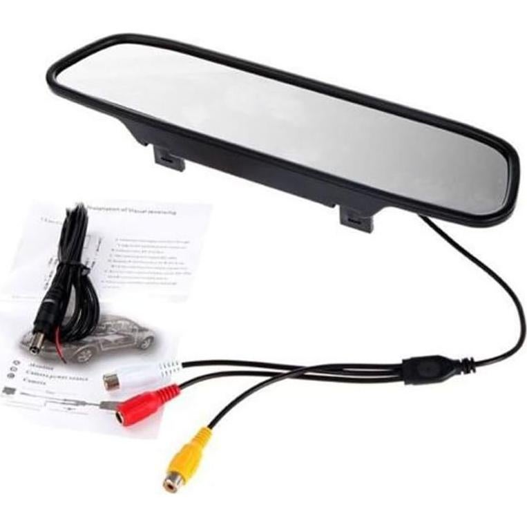 Kit Monitor Retrovisor 4.3" + Cámara Inversa Mini Impermeable