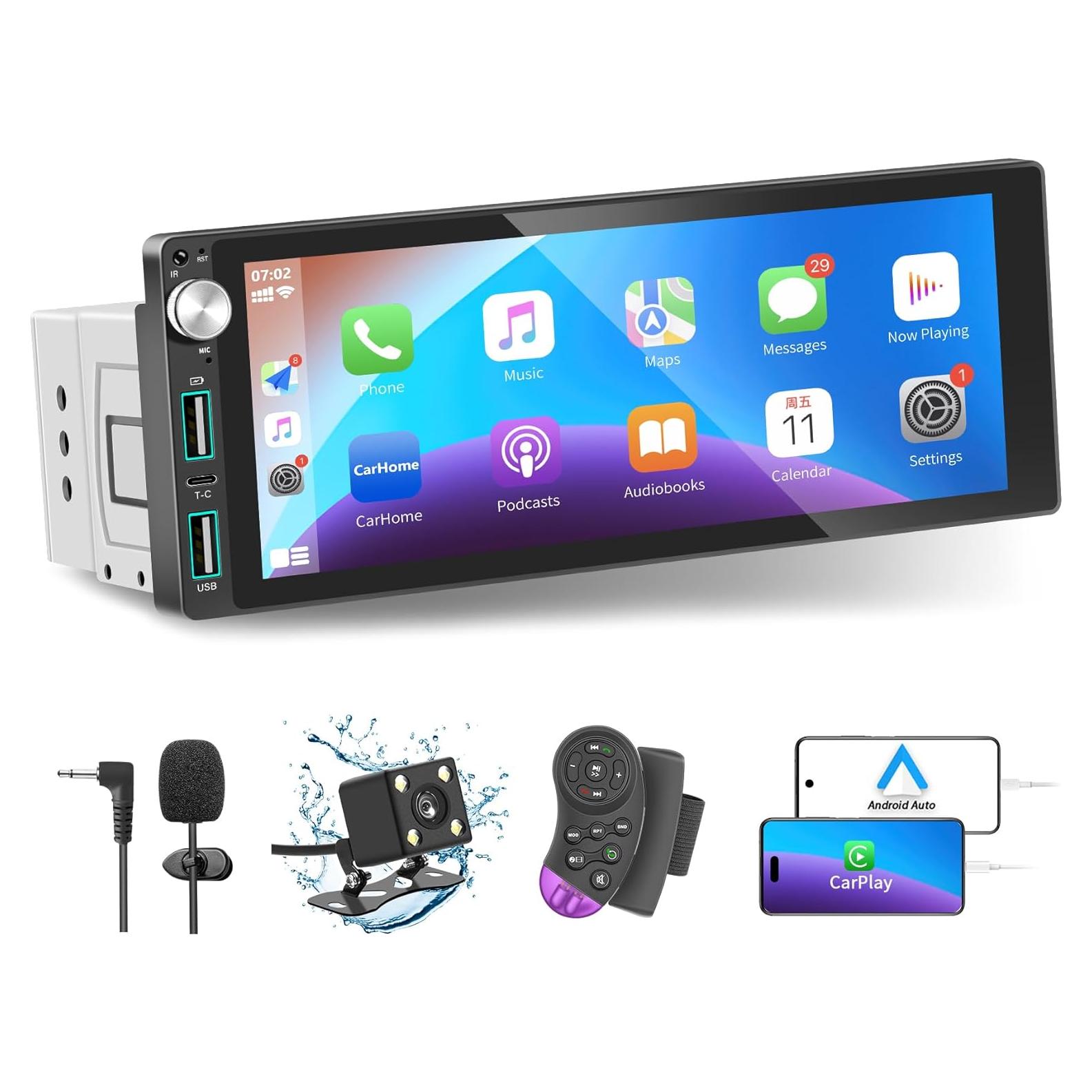 Estéreo de Coche LSLYA RK-680 1 DIN 6.9" Pantalla Táctil